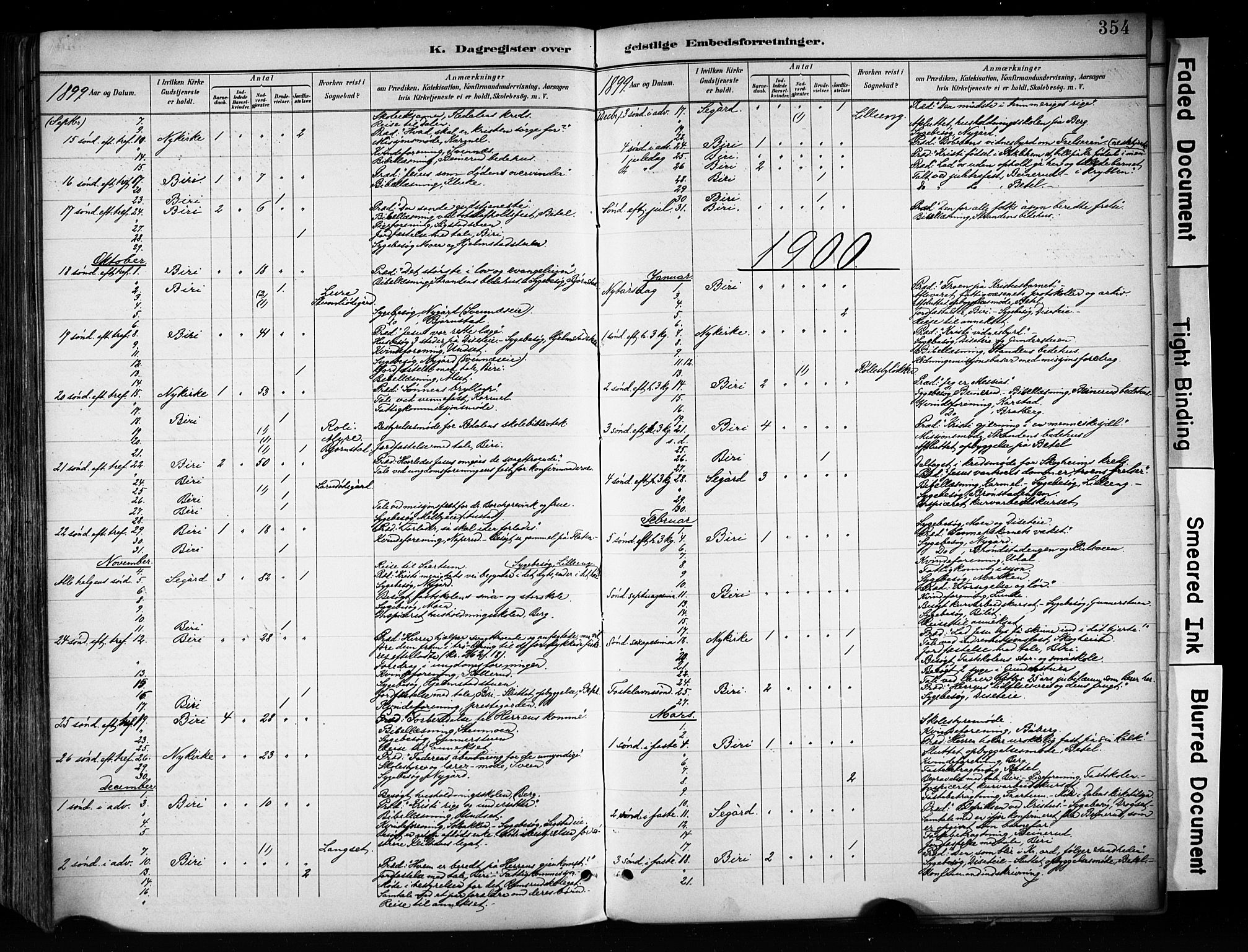 Biri prestekontor, AV/SAH-PREST-096/H/Ha/Haa/L0009: Parish register (official) no. 9, 1887-1900, p. 354