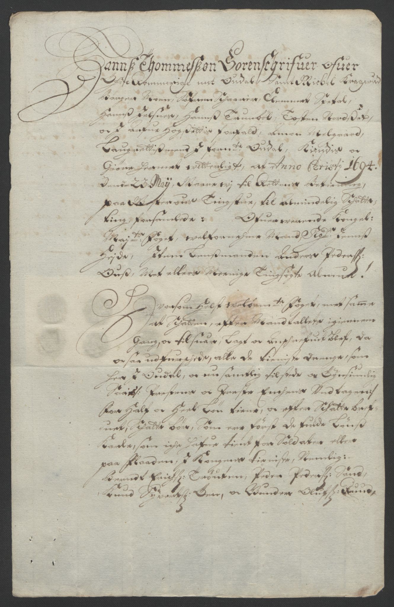 Rentekammeret inntil 1814, Reviderte regnskaper, Fogderegnskap, AV/RA-EA-4092/R13/L0832: Fogderegnskap Solør, Odal og Østerdal, 1694, p. 263