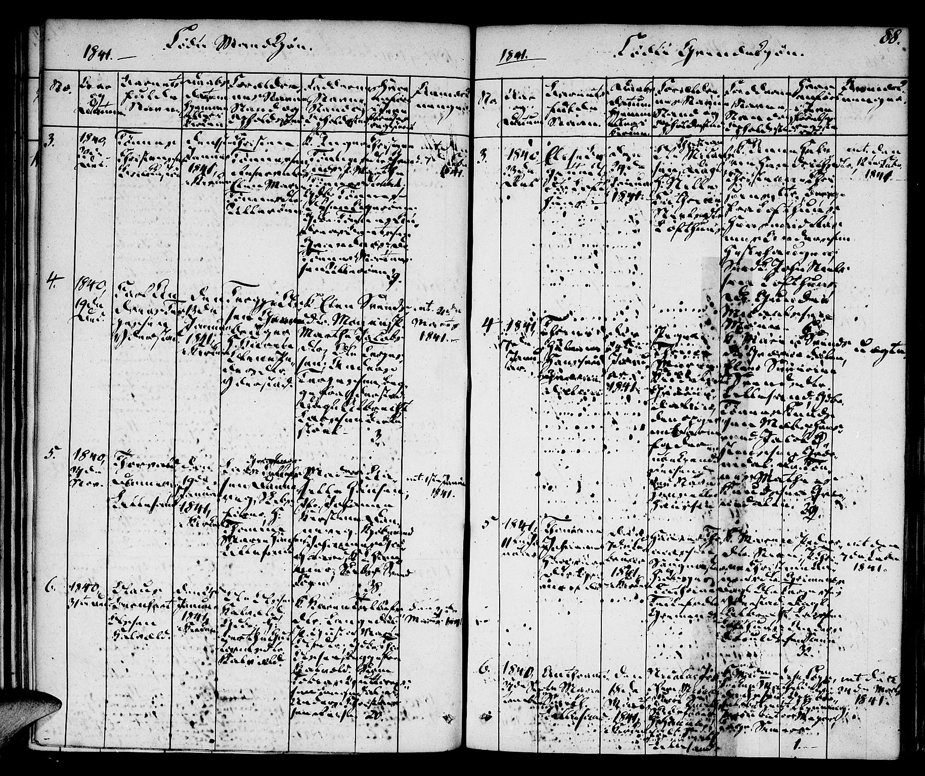 Vestre Moland sokneprestkontor, AV/SAK-1111-0046/F/Fa/Fab/L0004: Parish register (official) no. A 4, 1835-1843, p. 88