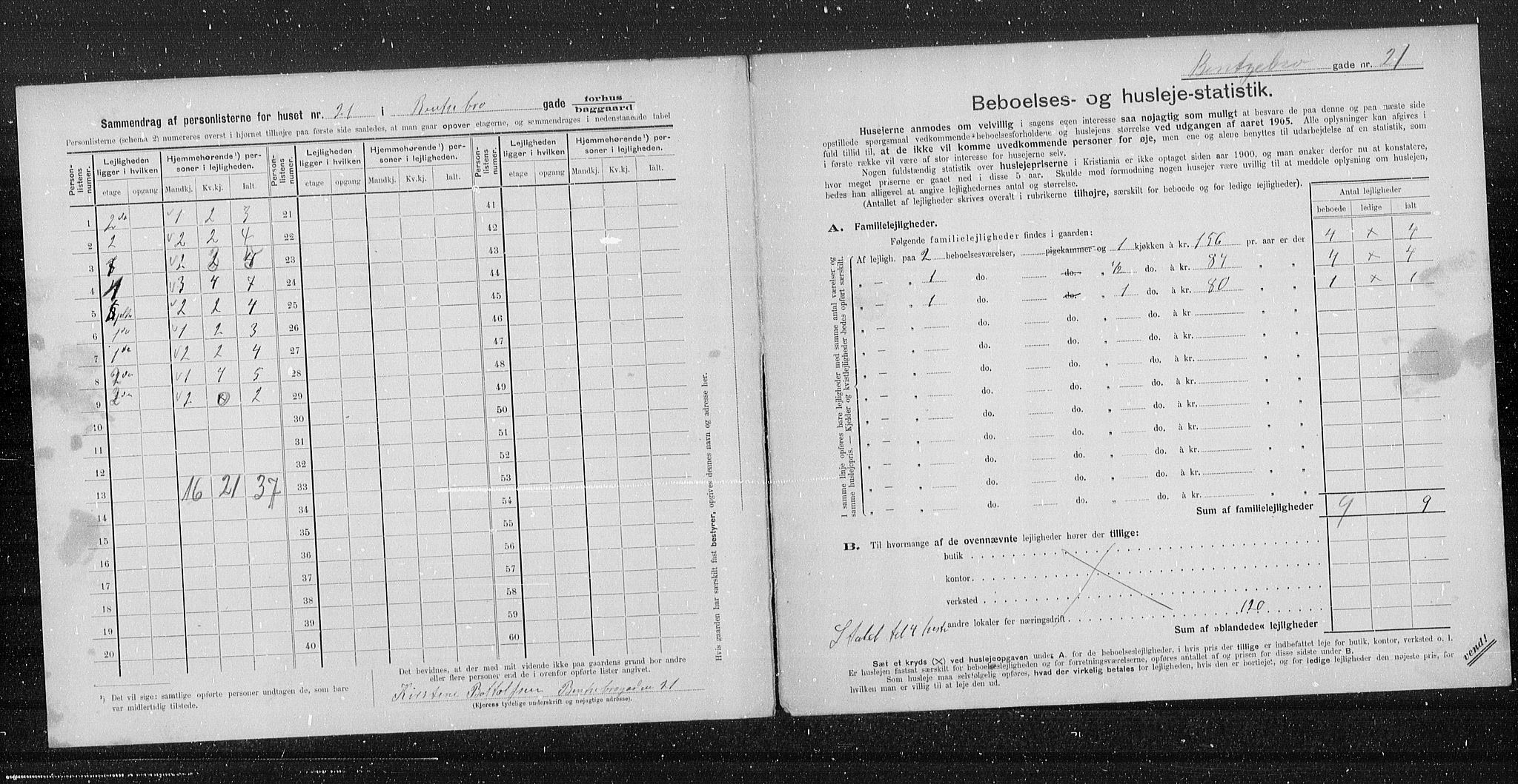 OBA, Municipal Census 1905 for Kristiania, 1905, p. 1772