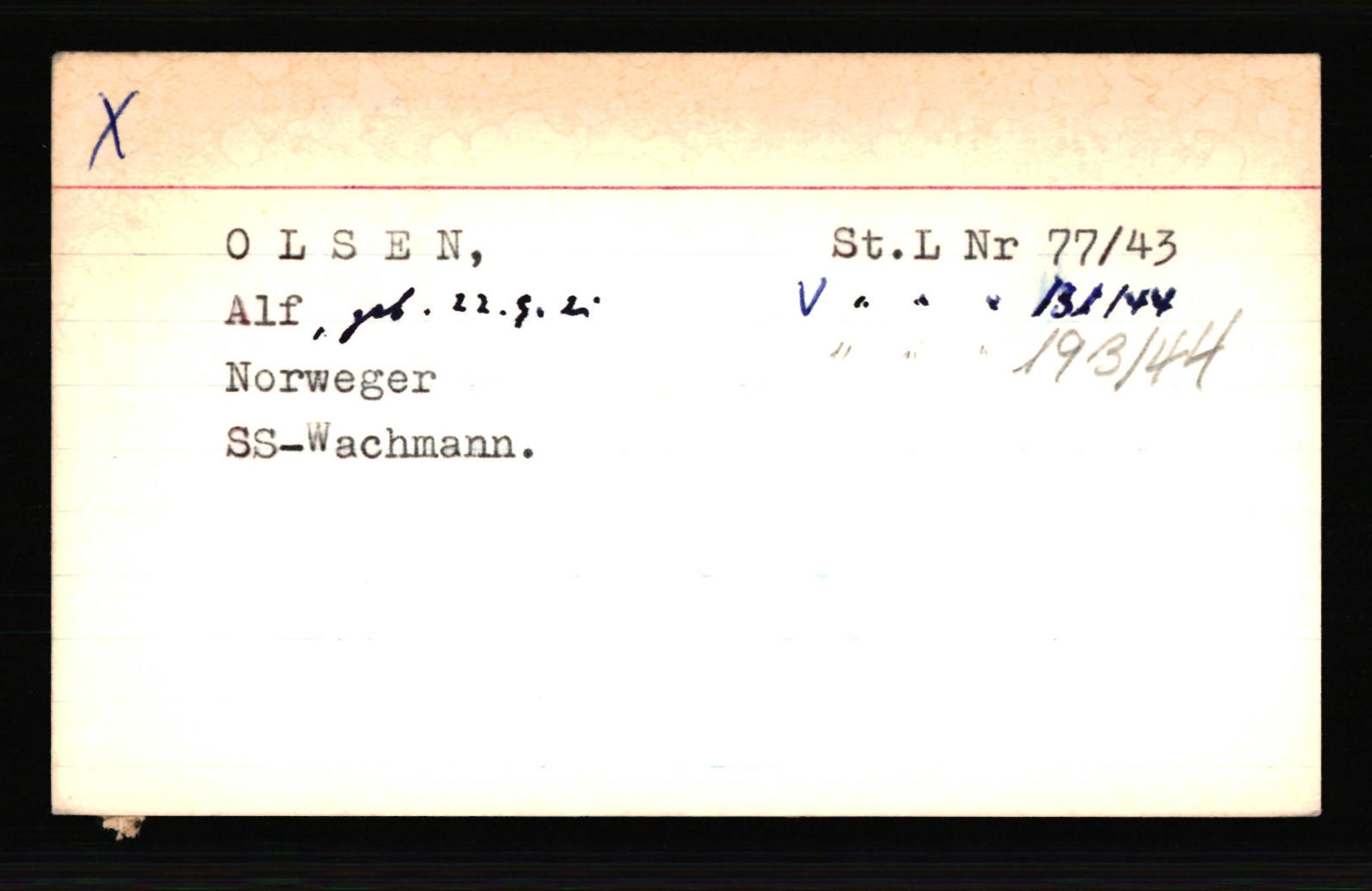 SS- und Polizeigericht Nord (IX), AV/RA-RAFA-3182/0001/C/Ca/L0005: kartotekkort for personer alfabetisk på etternavn: M-P, 1940-1945, p. 485