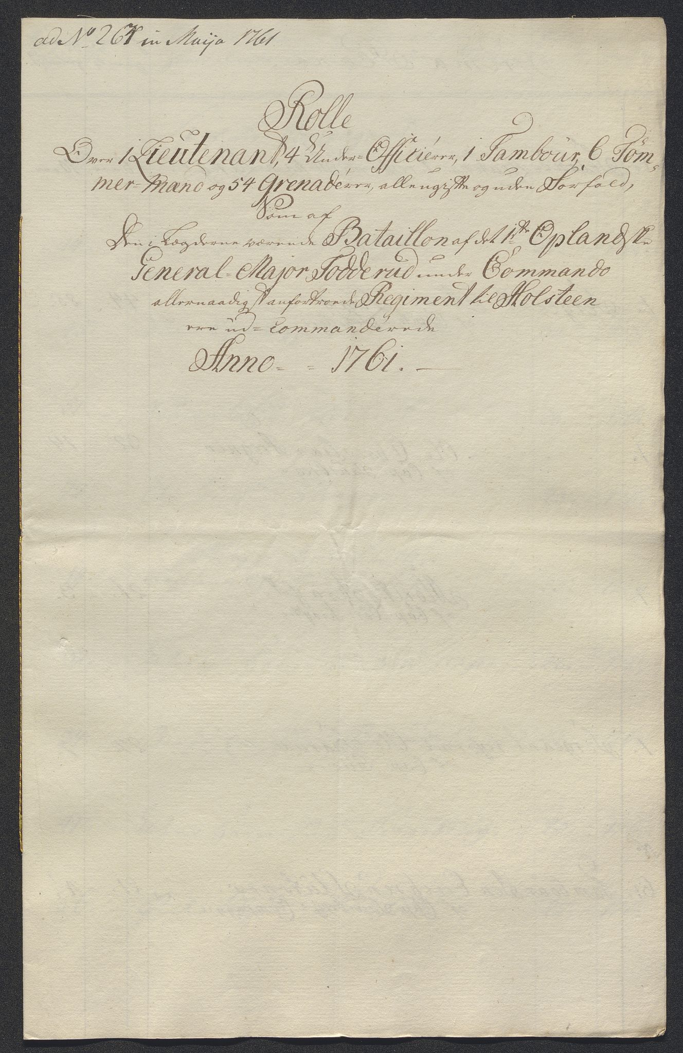 Kommanderende general (KG I) med Det norske krigsdirektorium, AV/RA-EA-5419/E/Ec/L0021: Ruller over nedkommanderte mannskap, 1758-1762, p. 532