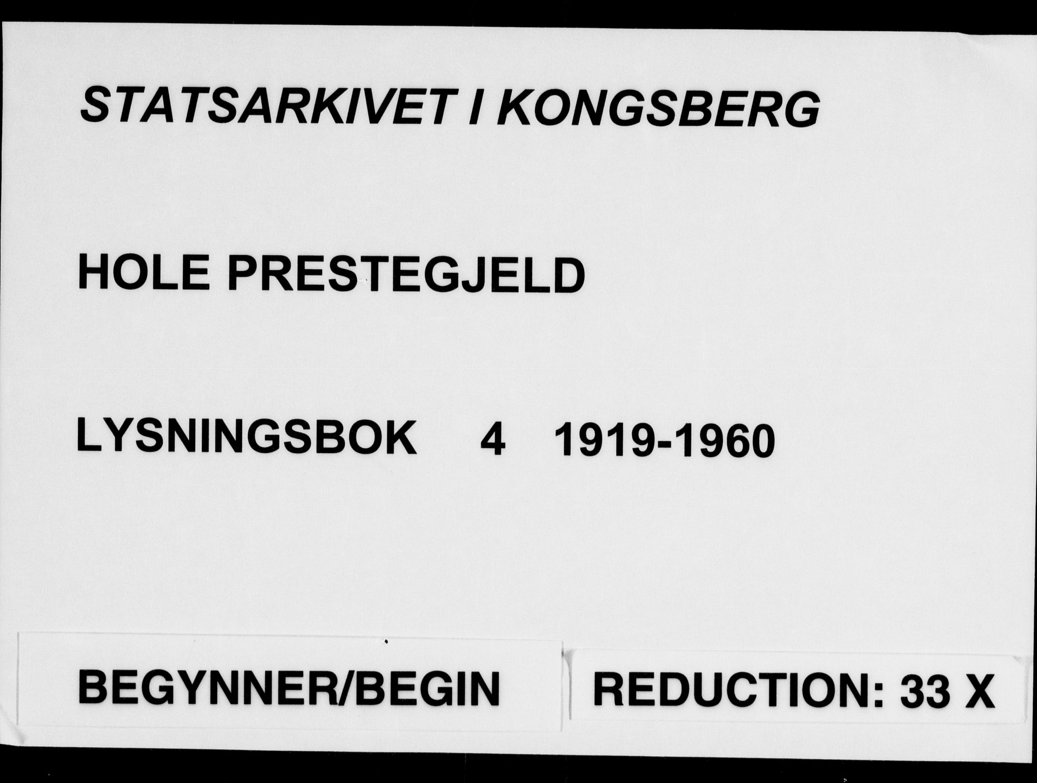 Hole kirkebøker, AV/SAKO-A-228/H/Ha/L0004: Banns register no. 4, 1919-1960