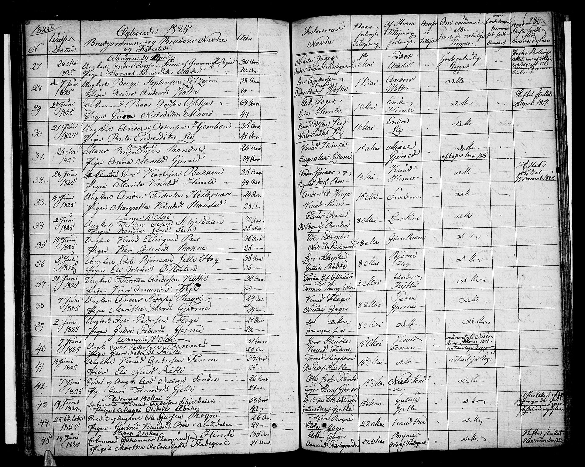 Voss sokneprestembete, AV/SAB-A-79001/H/Haa: Parish register (official) no. A 12, 1823-1837, p. 280