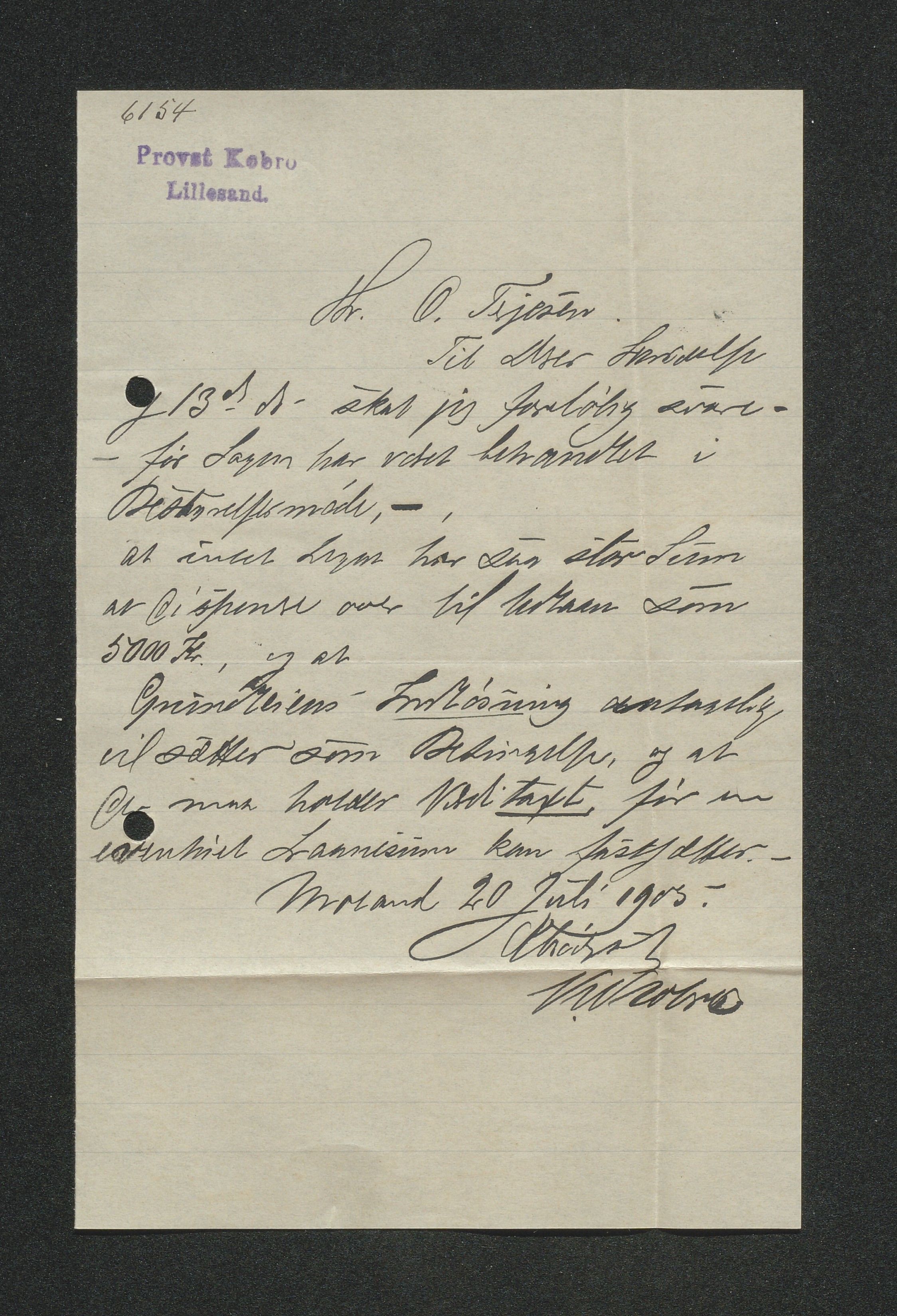 O. Terjesens rederi, AAKS/PA-2525/E/E01/L0013: Korrespondanse, 1904-1905