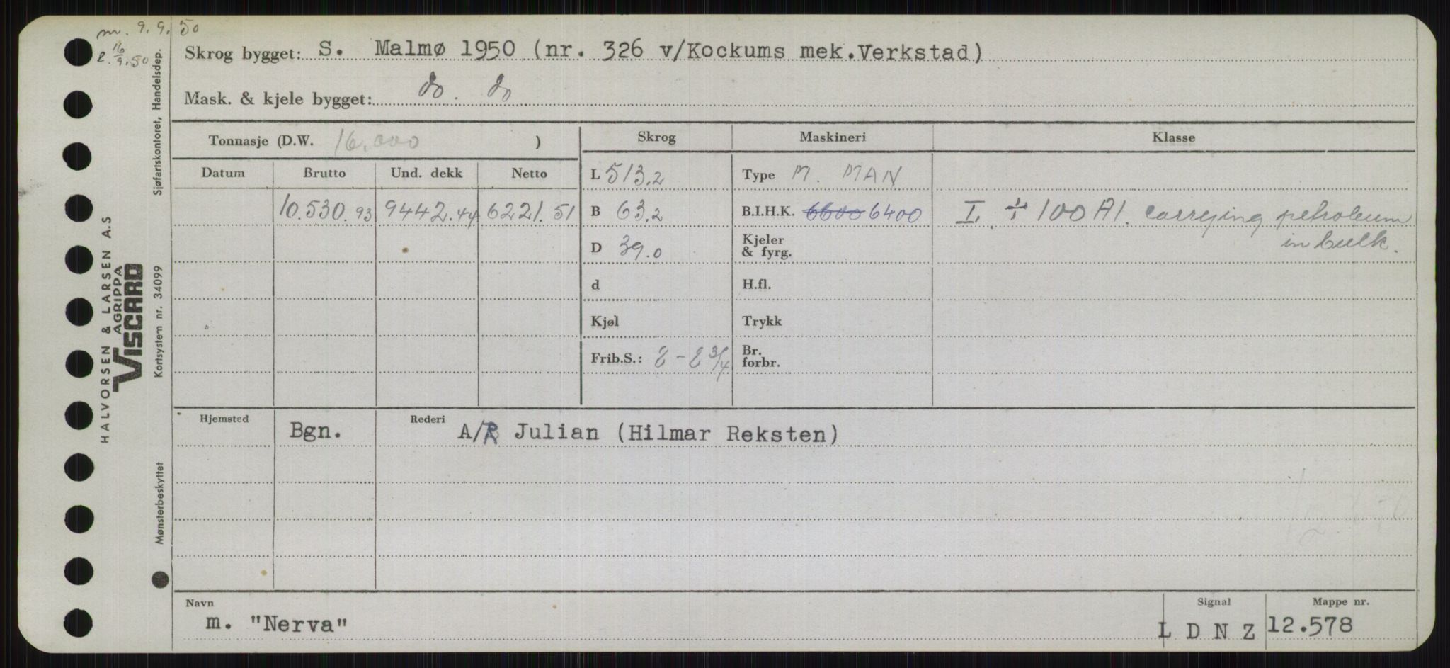 Sjøfartsdirektoratet med forløpere, Skipsmålingen, RA/S-1627/H/Hb/L0003: Fartøy, I-N, p. 405