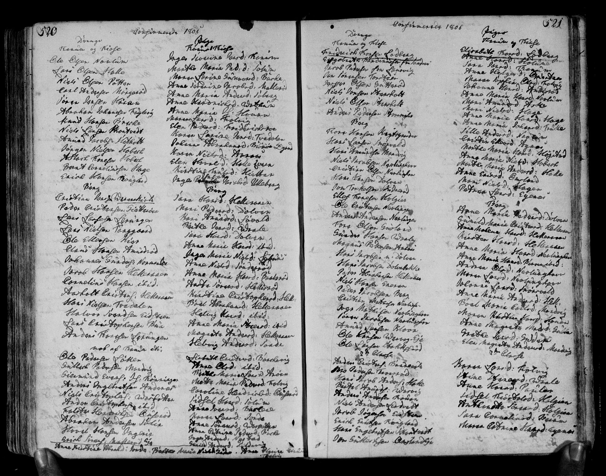 Brunlanes kirkebøker, SAKO/A-342/F/Fa/L0002: Parish register (official) no. I 2, 1802-1834, p. 520-521