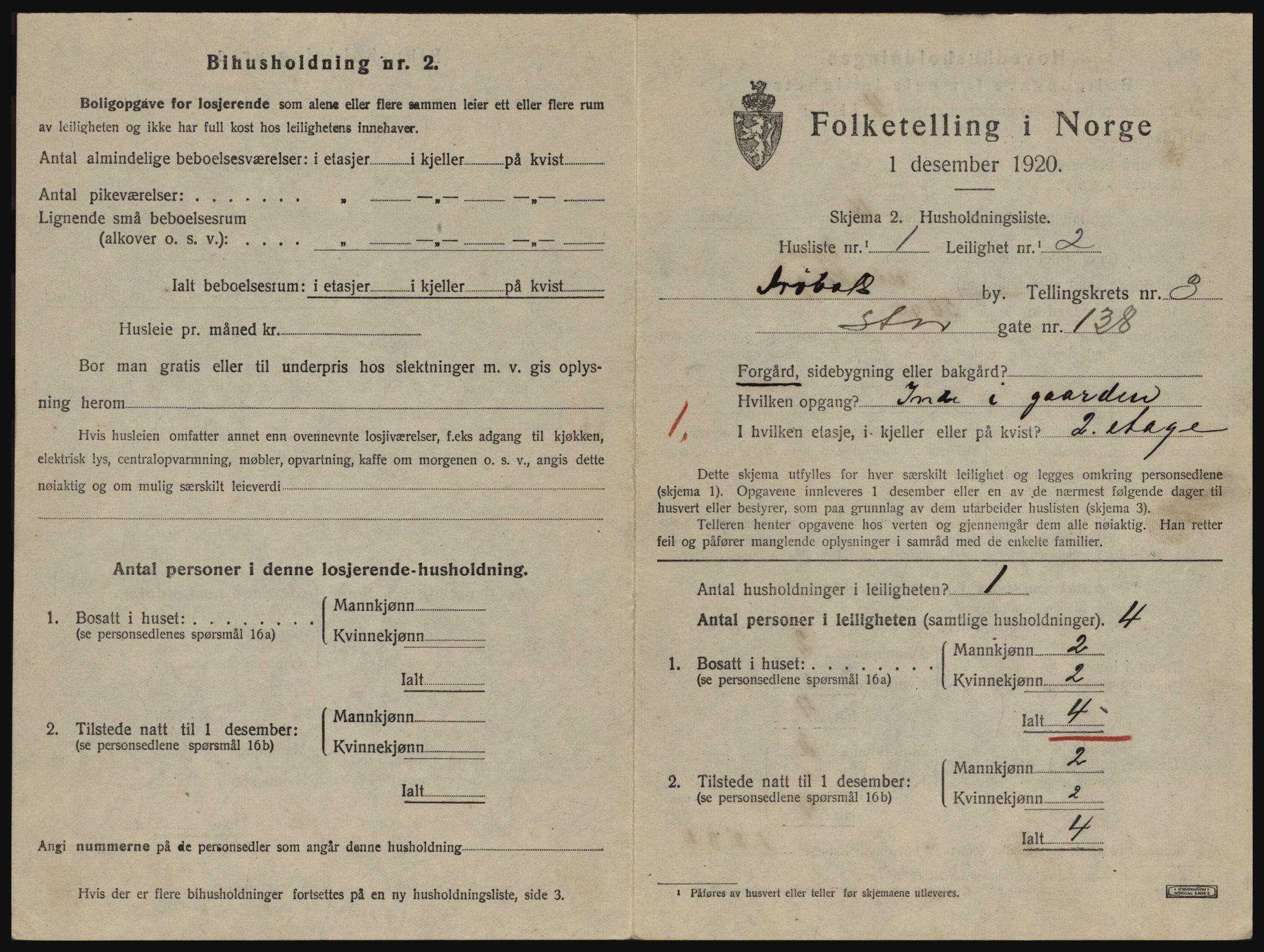 SAO, 1920 census for Drøbak, 1920, p. 1109
