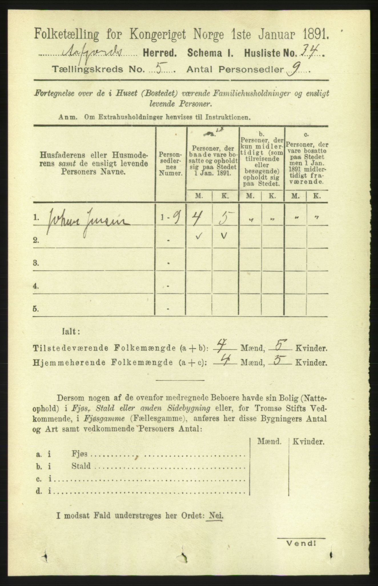 RA, 1891 census for 1630 Åfjord, 1891, p. 1186