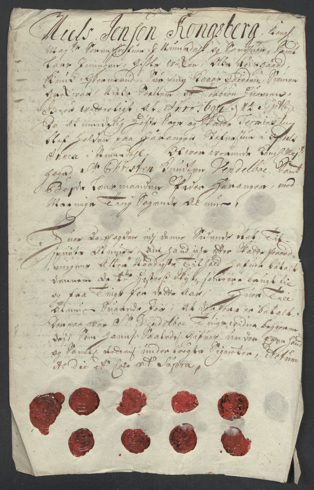 Rentekammeret inntil 1814, Reviderte regnskaper, Fogderegnskap, AV/RA-EA-4092/R24/L1576: Fogderegnskap Numedal og Sandsvær, 1696-1697, p. 374