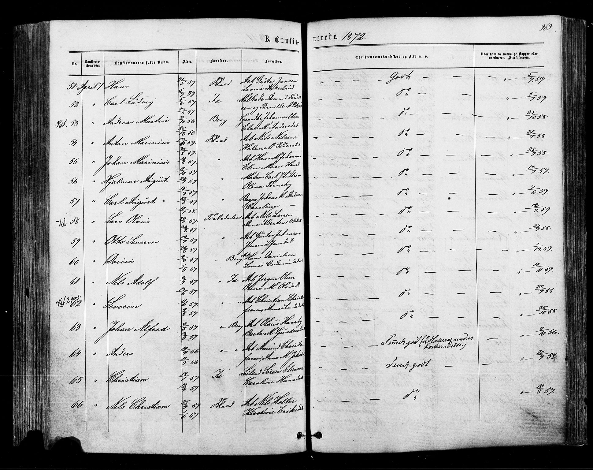 Halden prestekontor Kirkebøker, AV/SAO-A-10909/F/Fa/L0009: Parish register (official) no. I 9, 1866-1877, p. 363