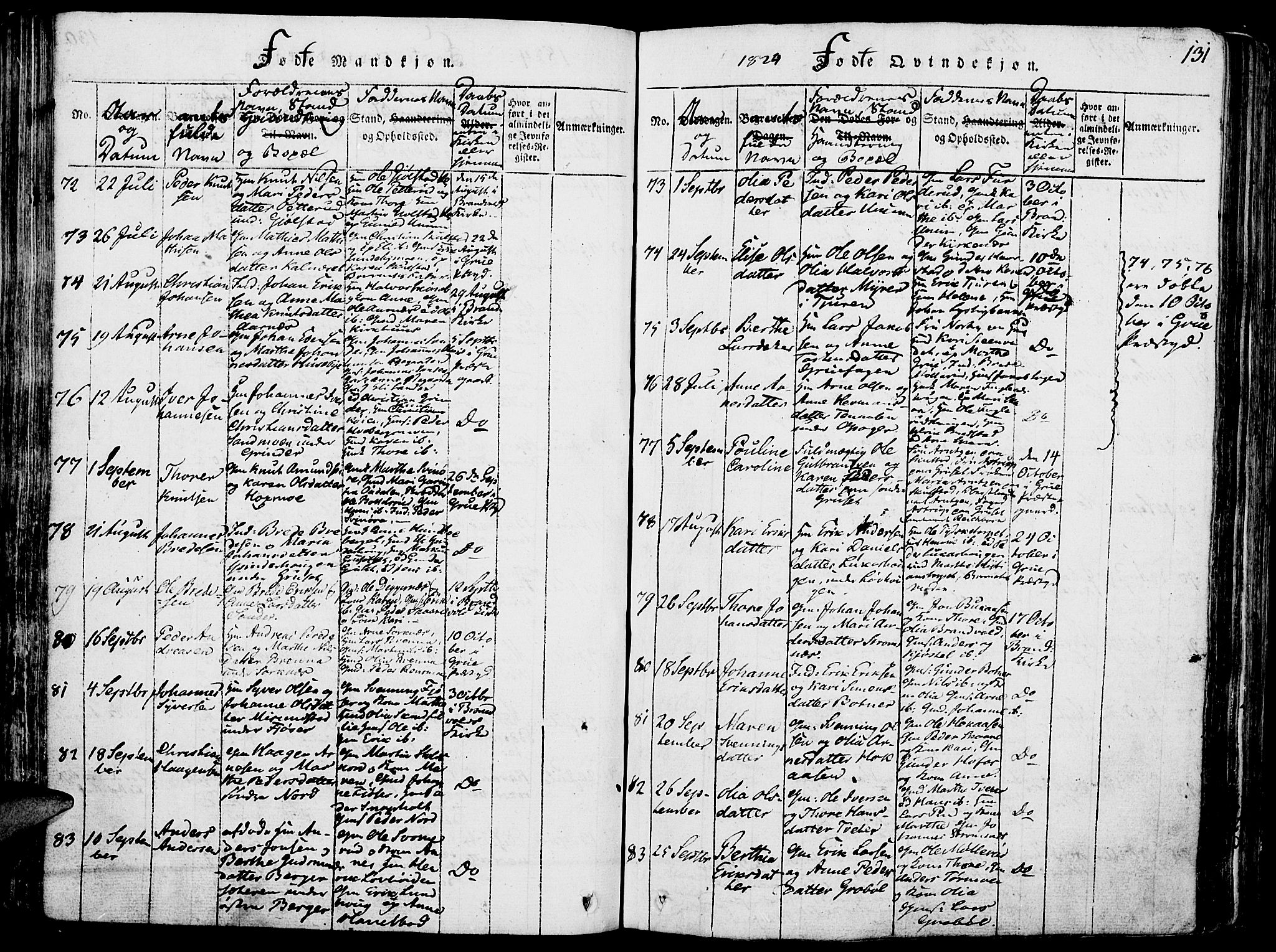 Grue prestekontor, SAH/PREST-036/H/Ha/Haa/L0006: Parish register (official) no. 6, 1814-1830, p. 131
