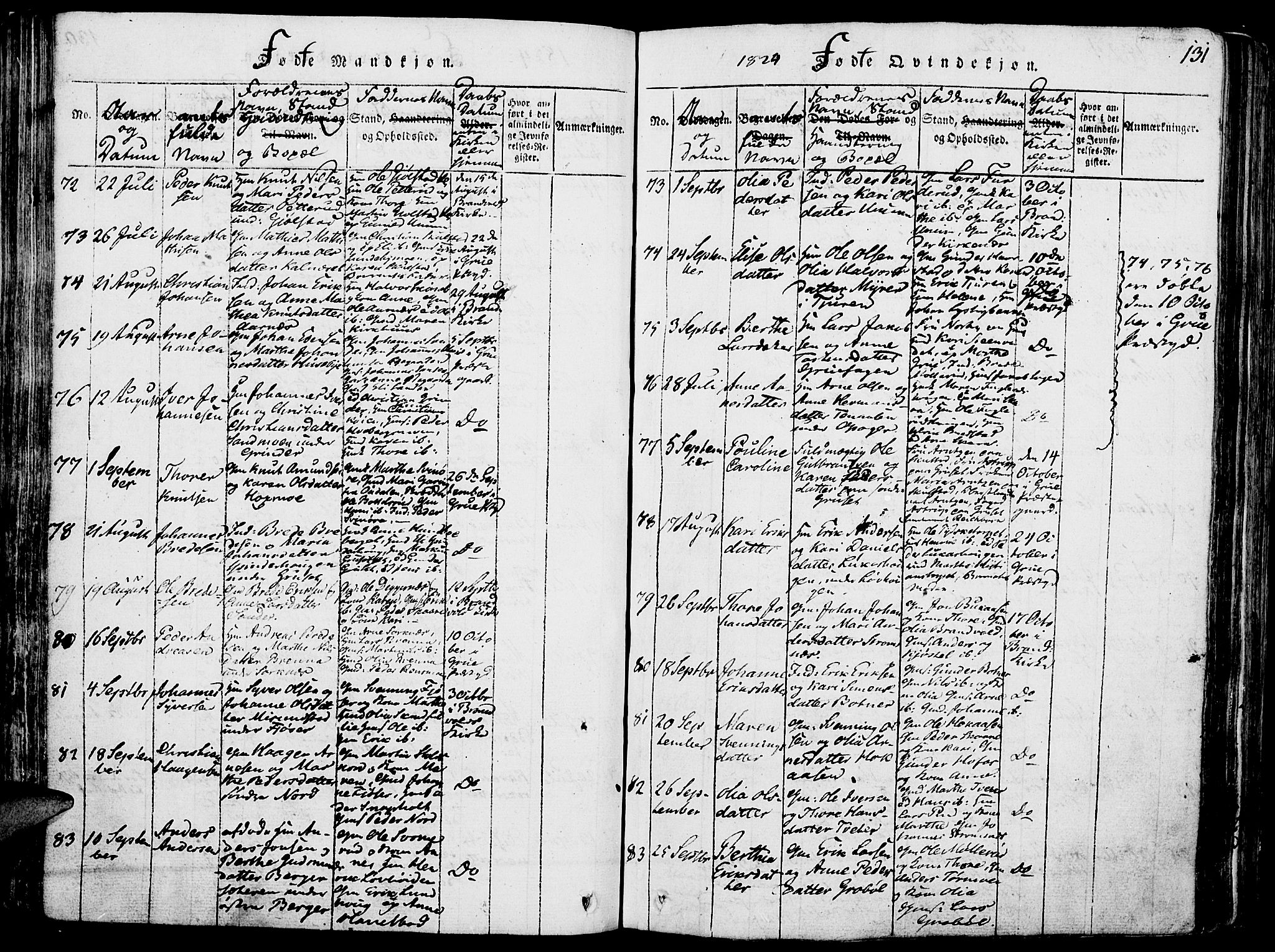 Grue prestekontor, AV/SAH-PREST-036/H/Ha/Haa/L0006: Parish register (official) no. 6, 1814-1830, p. 131