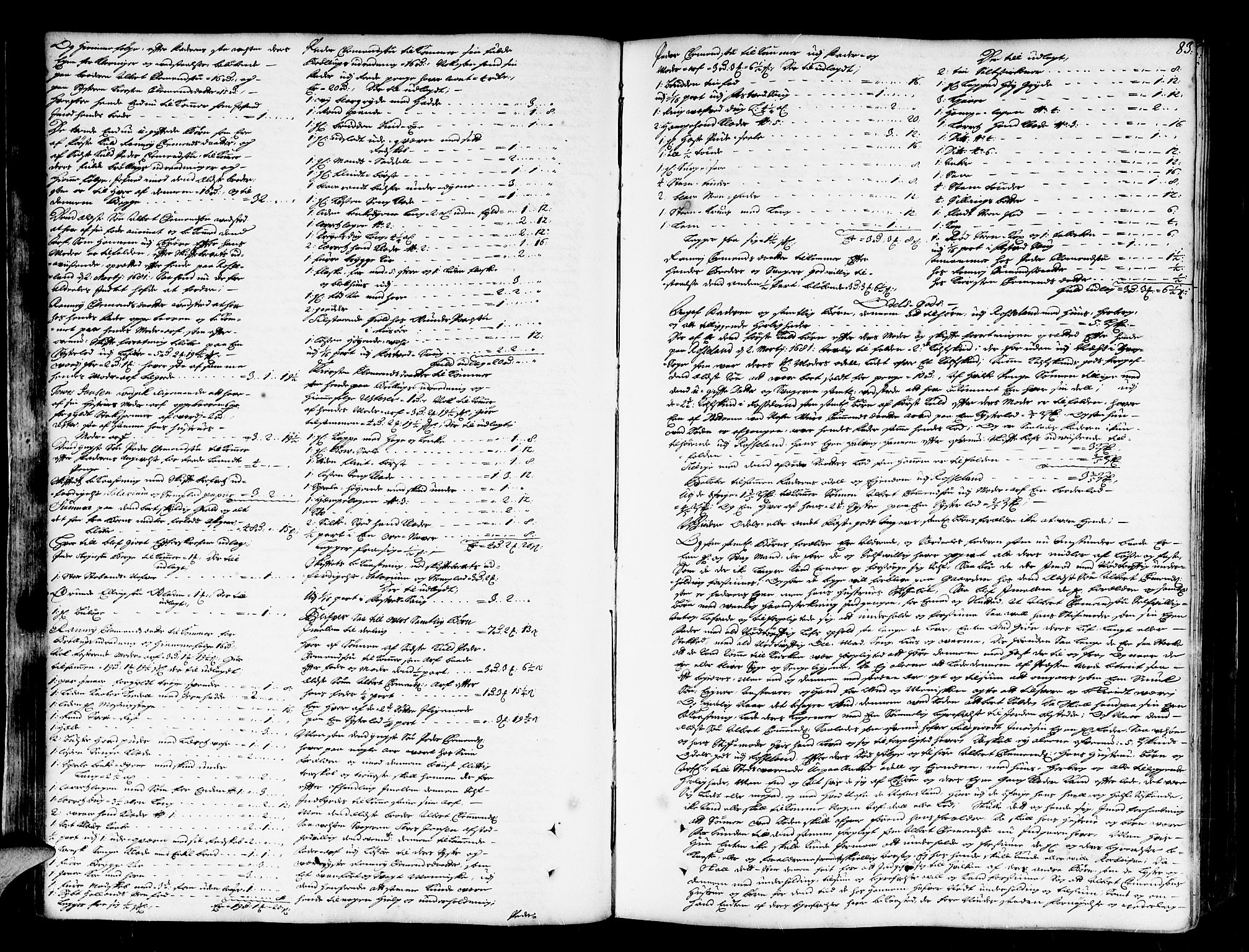 Nedenes sorenskriveri før 1824, SAK/1221-0007/H/Hc/L0005: Skifteprotokoll med register nr 5, 1707-1711, p. 82b-83a