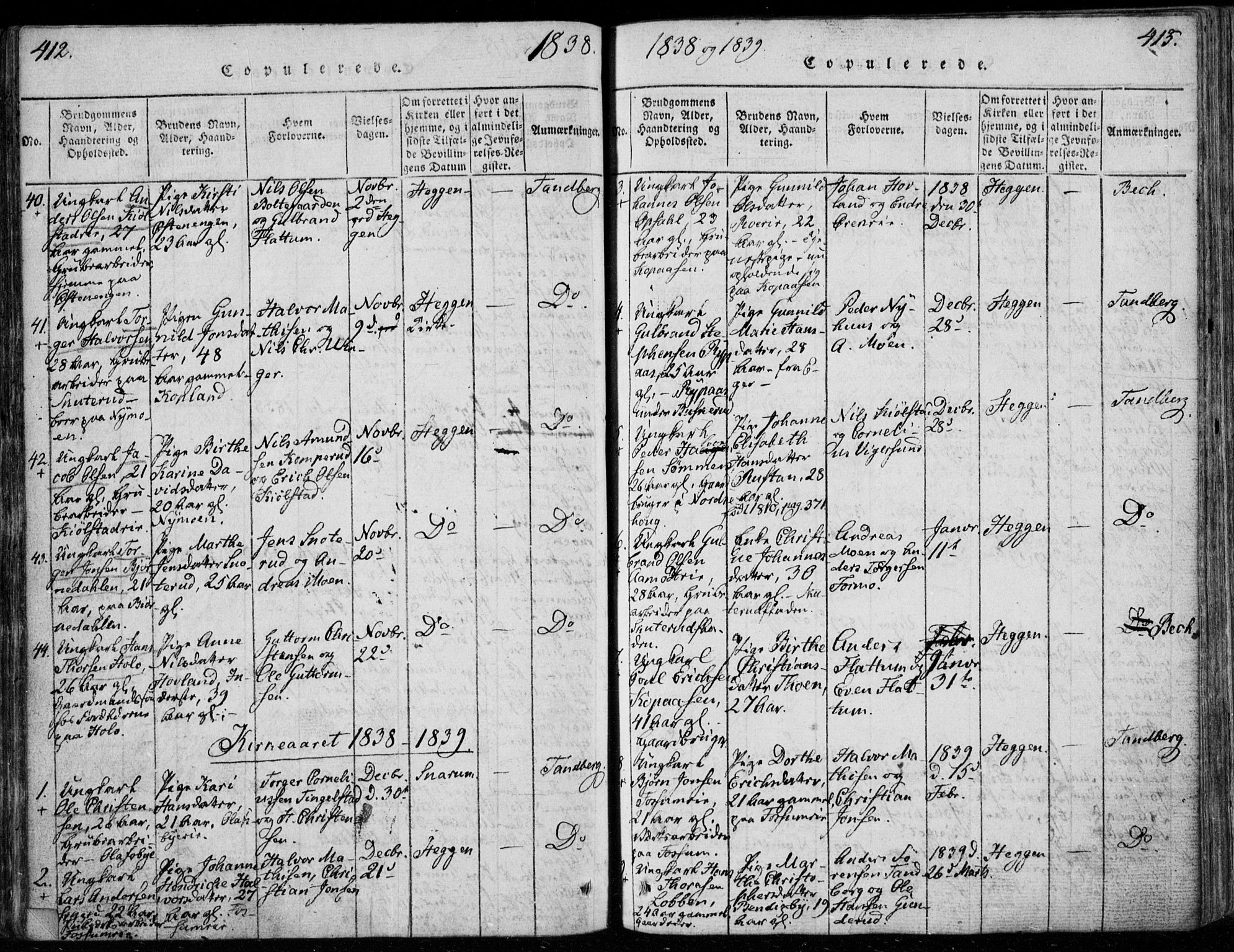 Modum kirkebøker, SAKO/A-234/F/Fa/L0006: Parish register (official) no. 6, 1832-1841, p. 412-413