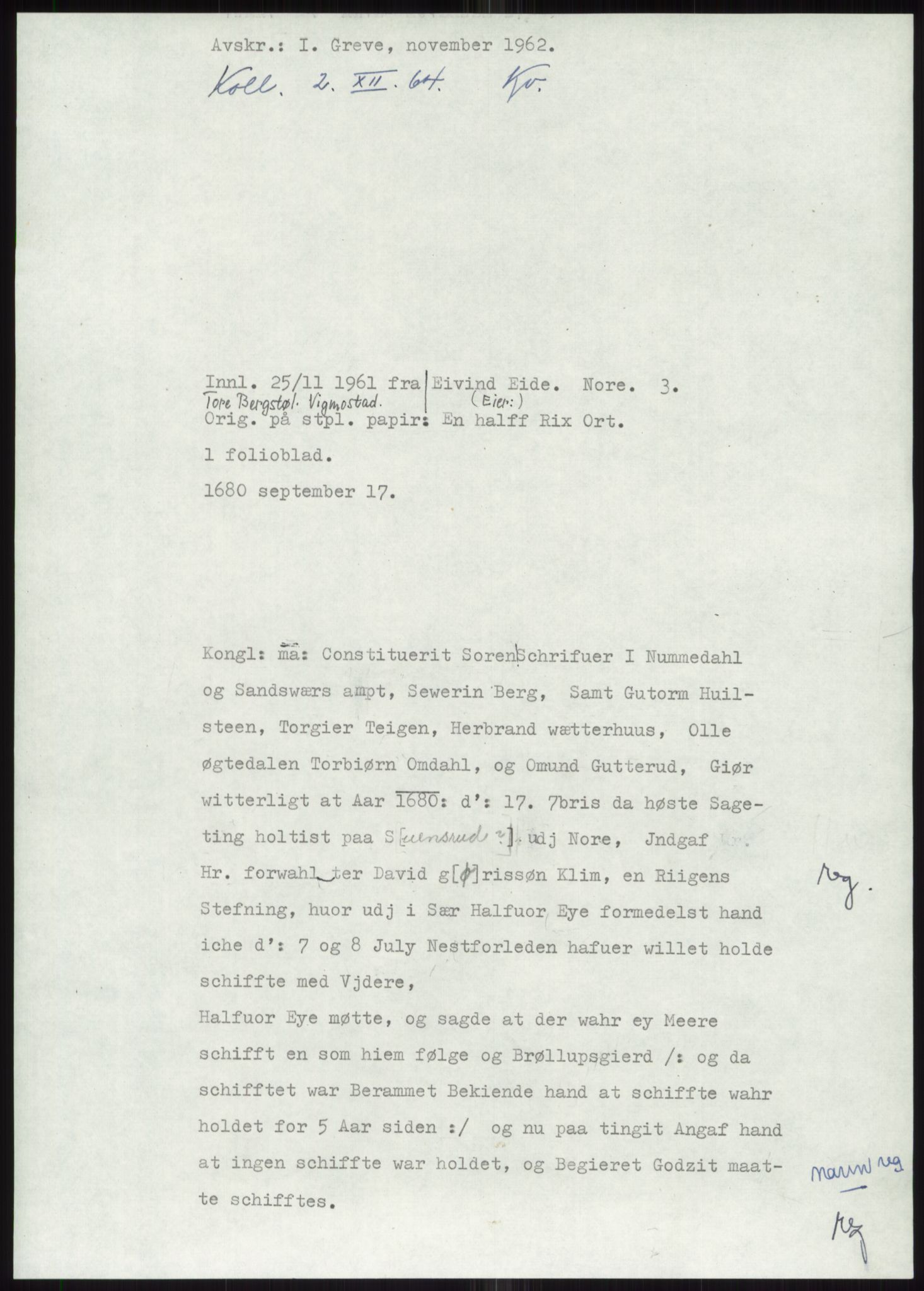 Samlinger til kildeutgivelse, Diplomavskriftsamlingen, AV/RA-EA-4053/H/Ha, p. 1676