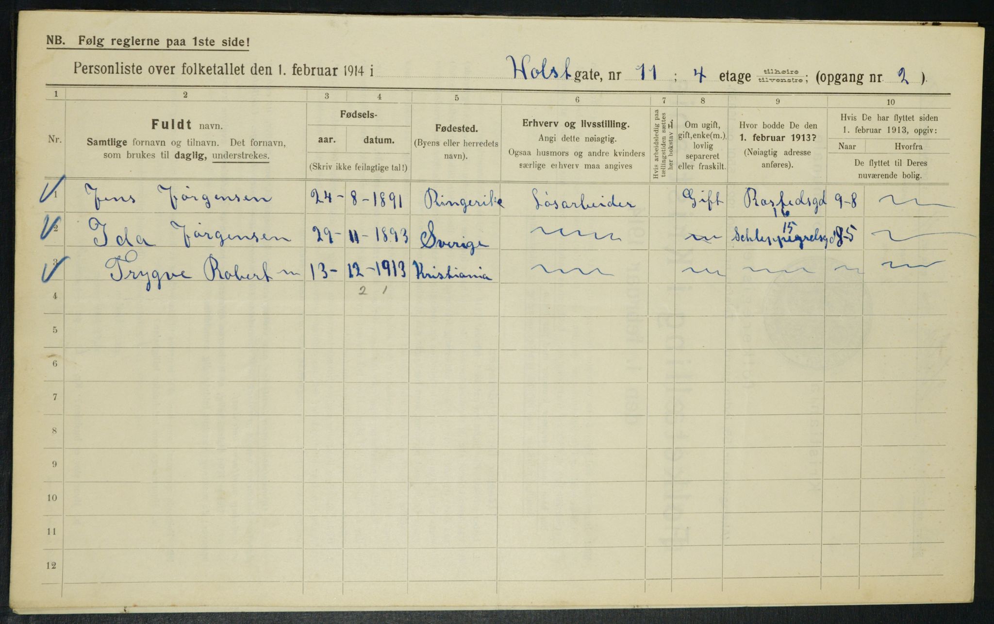 OBA, Municipal Census 1914 for Kristiania, 1914, p. 41175