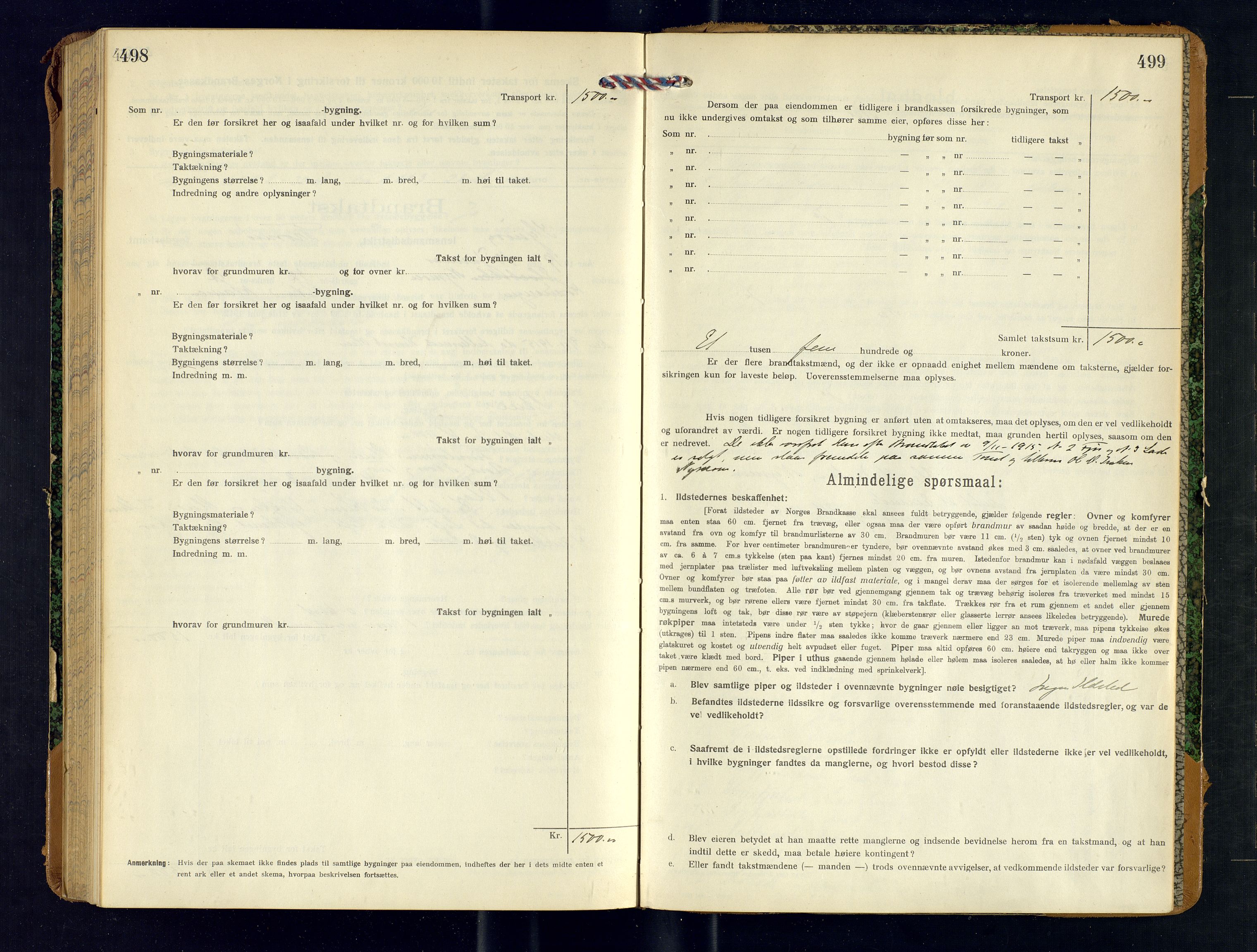 Skjervøy lensmannskontor, AV/SATØ-SATØ-63/F/Fu/Fub/L0252: Branntakstprotokoll (S), 1918-1919, p. 498-499