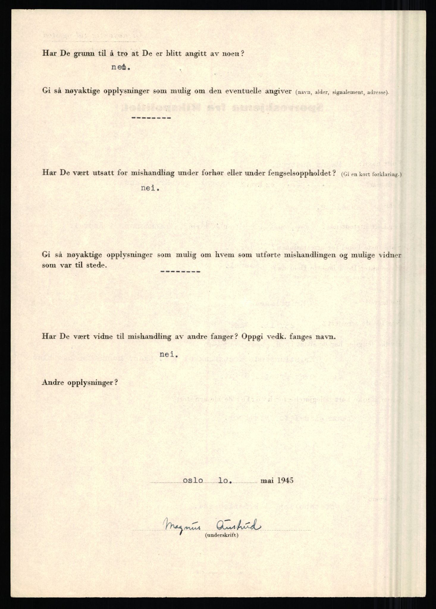 Rikspolitisjefen, AV/RA-S-1560/L/L0001: Abelseth, Rudolf - Berentsen, Odd, 1940-1945, p. 1050