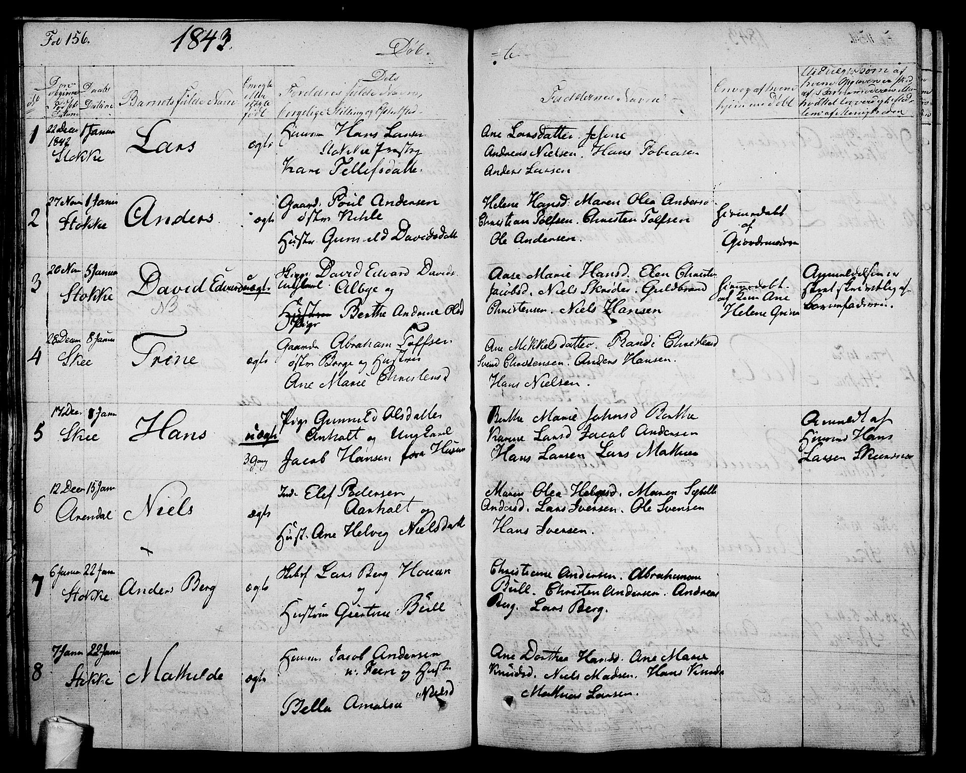 Stokke kirkebøker, AV/SAKO-A-320/F/Fa/L0006: Parish register (official) no. I 6, 1826-1843, p. 156