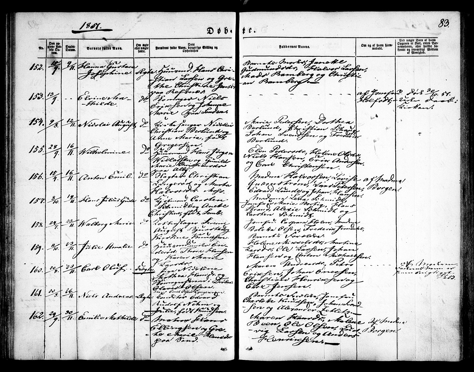 Moss prestekontor Kirkebøker, AV/SAO-A-2003/F/Fa/L0007: Parish register (official) no. I 7, 1845-1851, p. 83