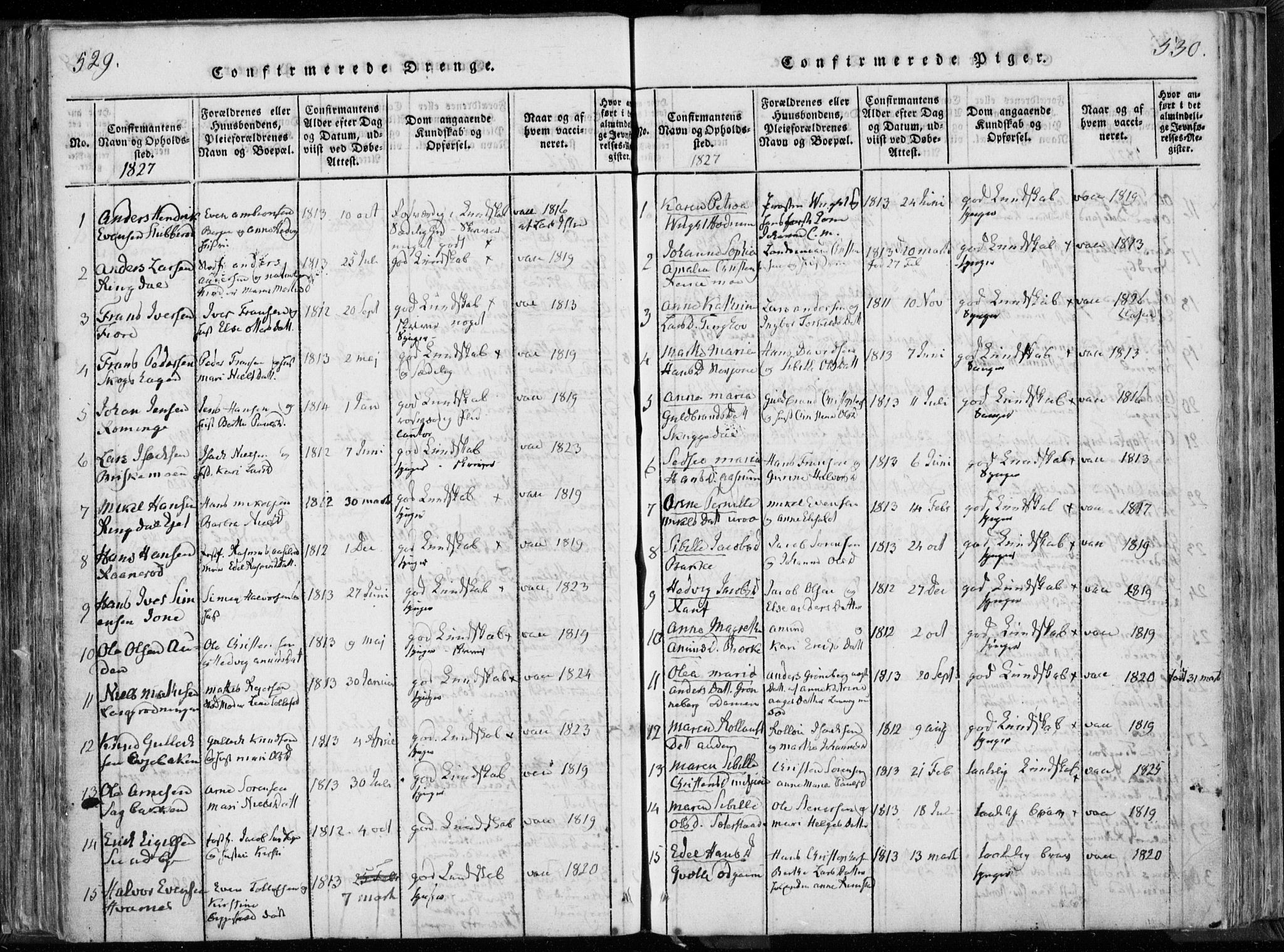 Hedrum kirkebøker, SAKO/A-344/F/Fa/L0004: Parish register (official) no. I 4, 1817-1835, p. 529-530