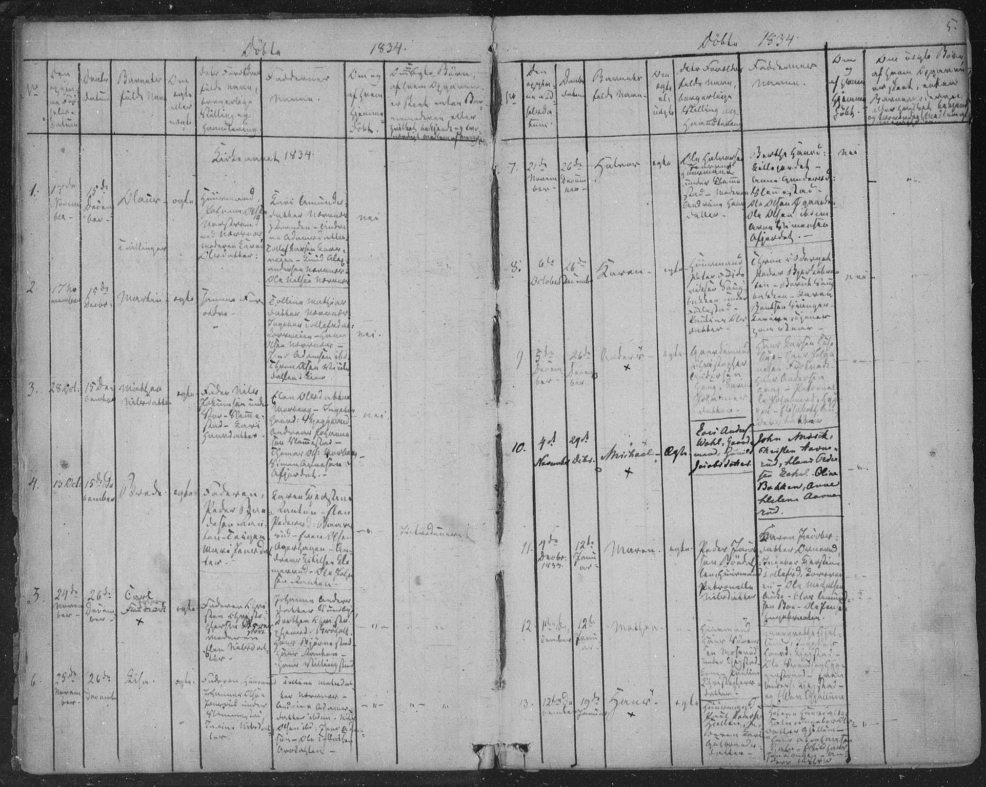 Røyken kirkebøker, SAKO/A-241/F/Fa/L0005: Parish register (official) no. 5, 1833-1856, p. 5