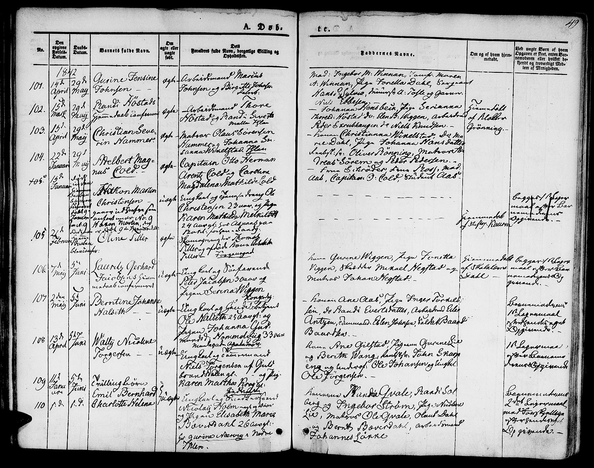 Ministerialprotokoller, klokkerbøker og fødselsregistre - Sør-Trøndelag, SAT/A-1456/601/L0048: Parish register (official) no. 601A16, 1840-1847, p. 49