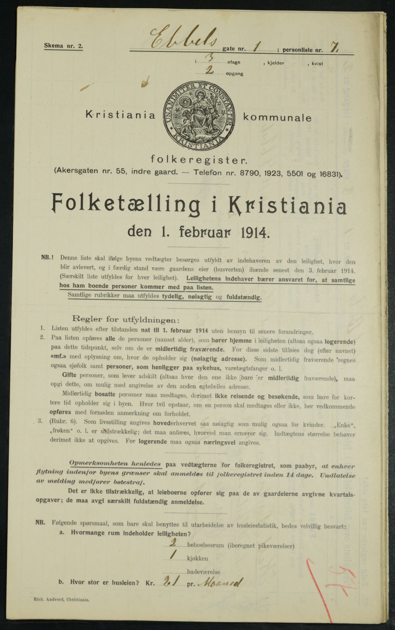 OBA, Municipal Census 1914 for Kristiania, 1914, p. 18223