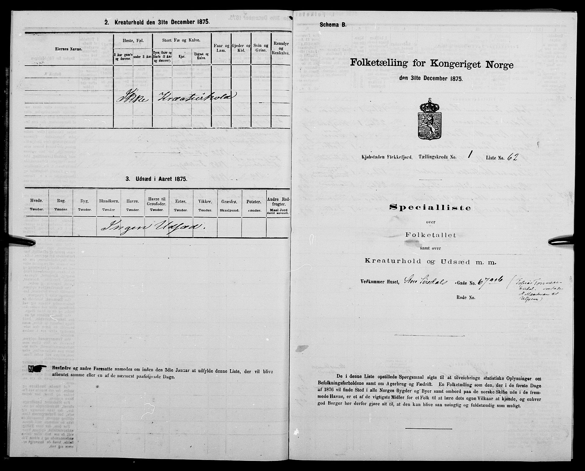 SAK, 1875 census for 1004B Flekkefjord/Flekkefjord, 1875, p. 29