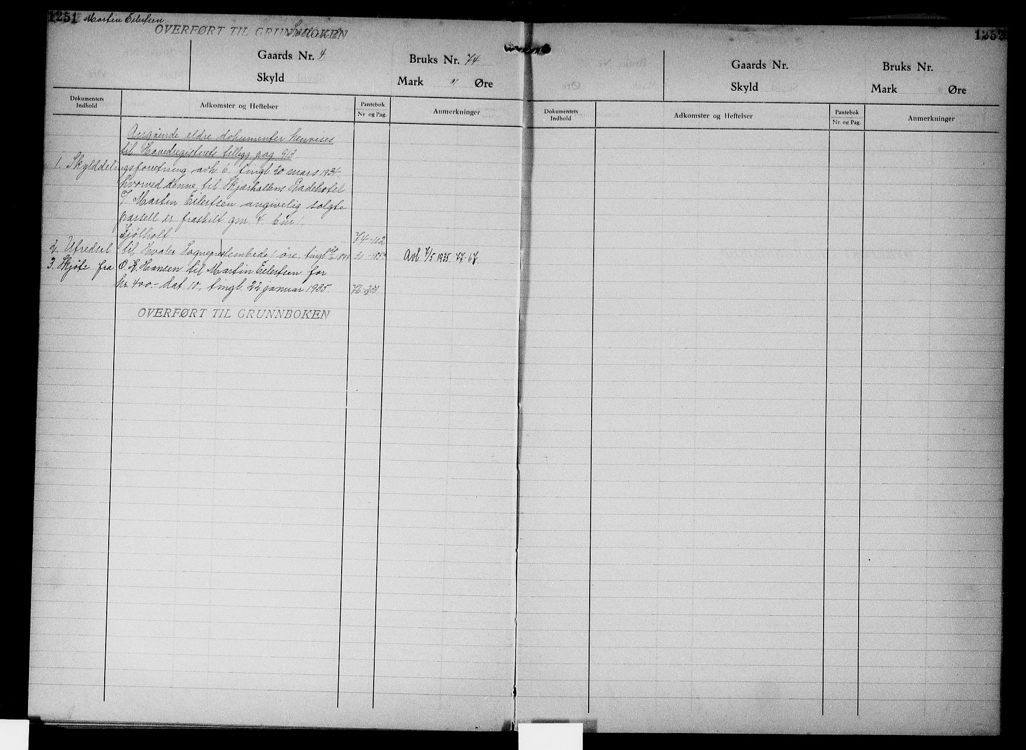 Onsøy sorenskriveri, SAO/A-10474/G/Gb/Gbc/L0004: Mortgage register no. III 4, 1926, p. 1251-1252