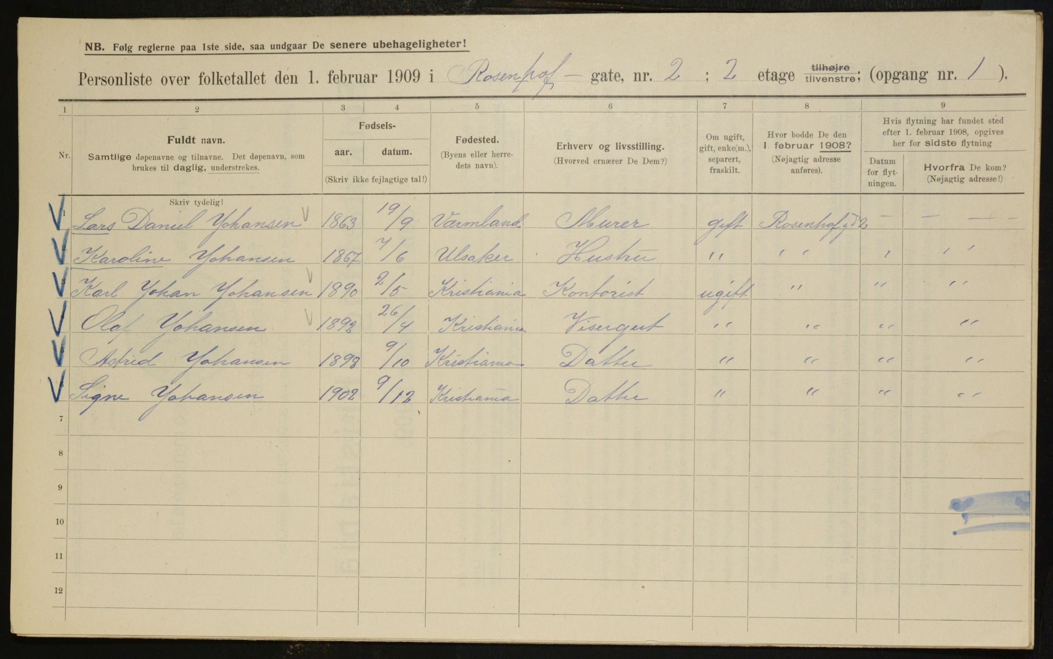 OBA, Municipal Census 1909 for Kristiania, 1909, p. 75856