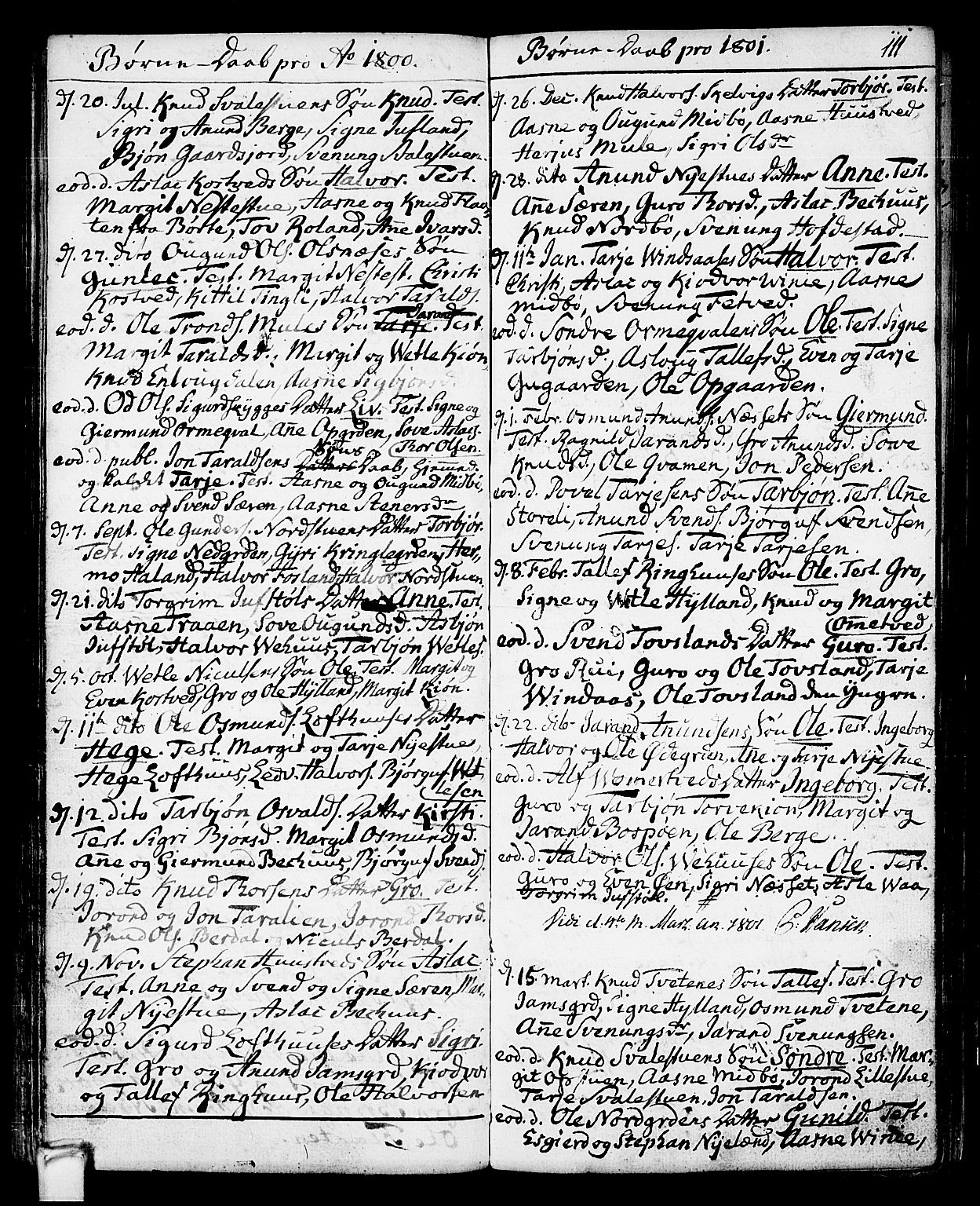 Vinje kirkebøker, AV/SAKO-A-312/F/Fa/L0002: Parish register (official) no. I 2, 1767-1814, p. 111