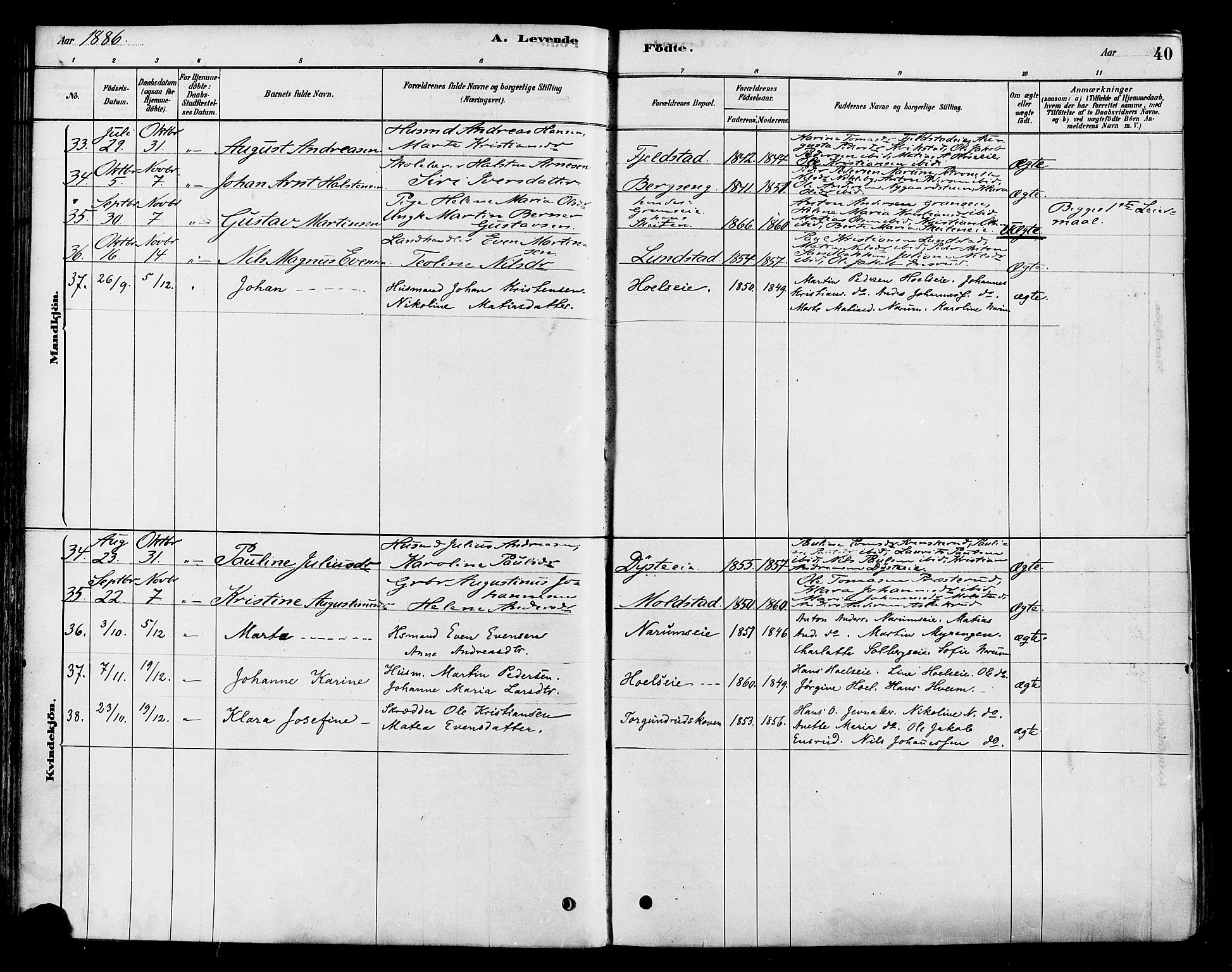 Vestre Toten prestekontor, SAH/PREST-108/H/Ha/Haa/L0010: Parish register (official) no. 10, 1878-1894, p. 40
