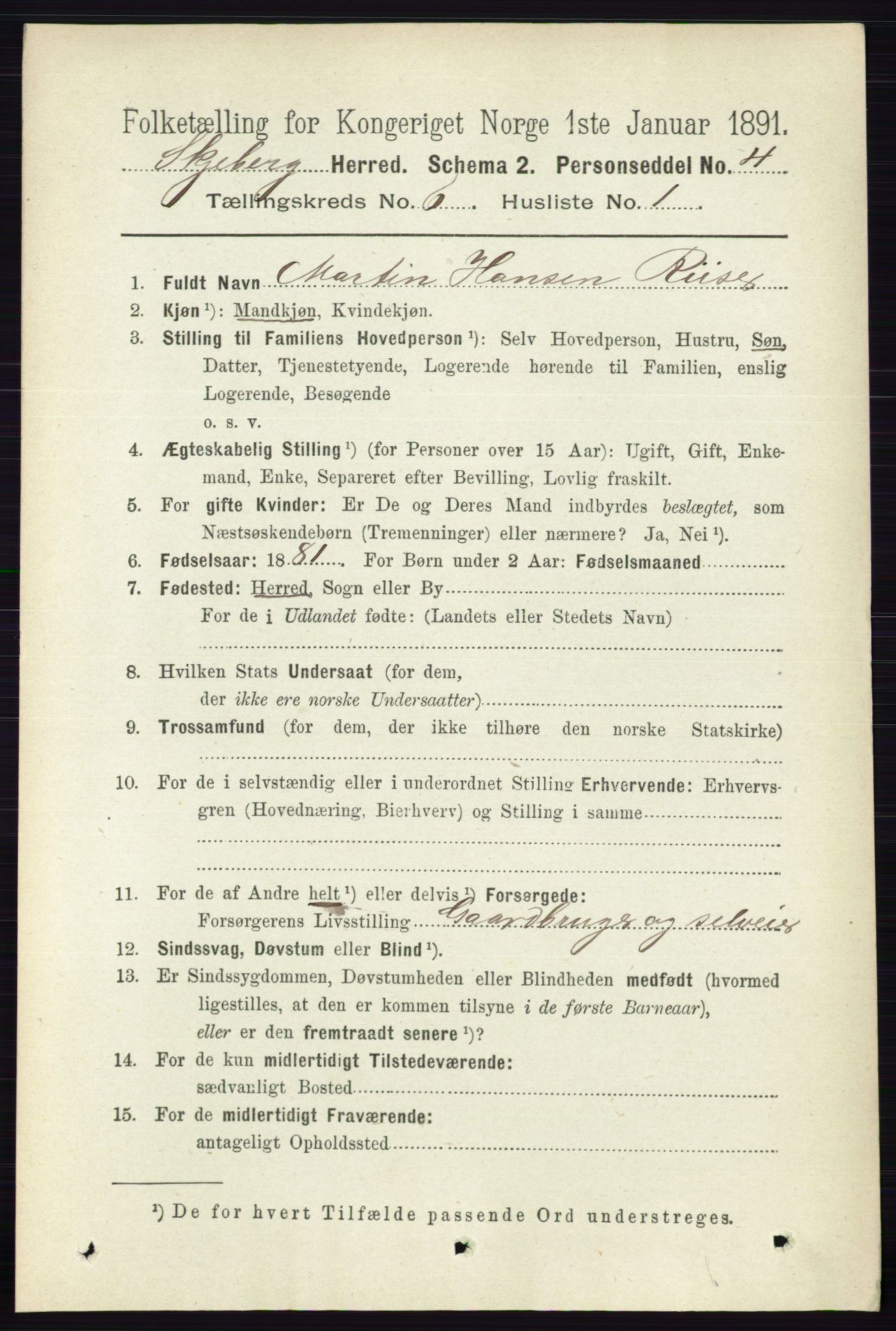 RA, 1891 census for 0115 Skjeberg, 1891, p. 2839