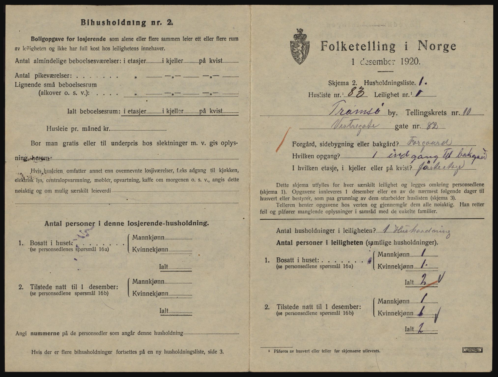 SATØ, 1920 census for Tromsø, 1920, p. 5539