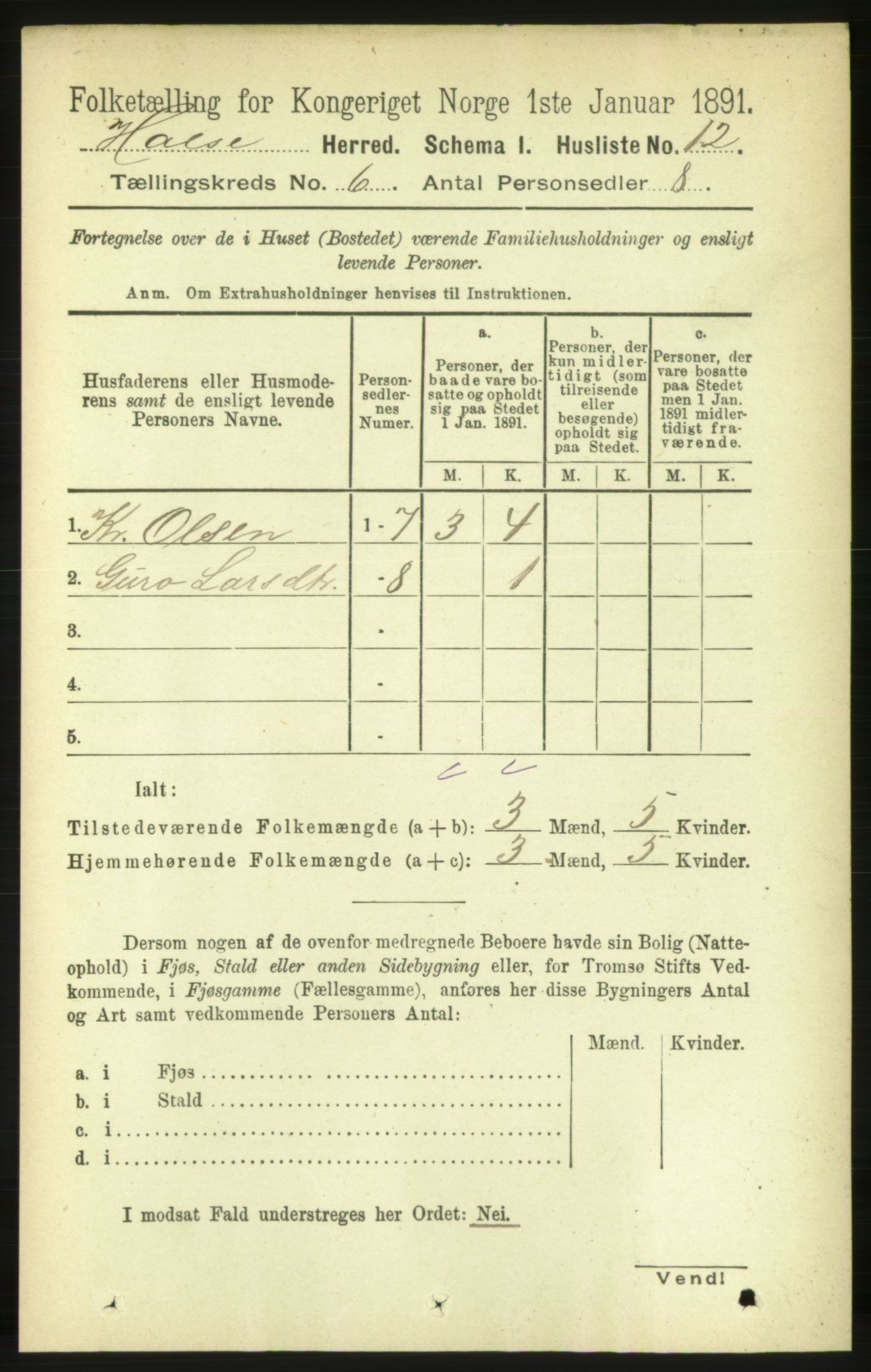 RA, 1891 census for 1571 Halsa, 1891, p. 1462