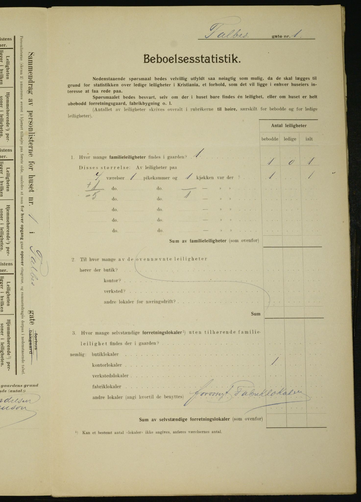 OBA, Municipal Census 1910 for Kristiania, 1910, p. 21789