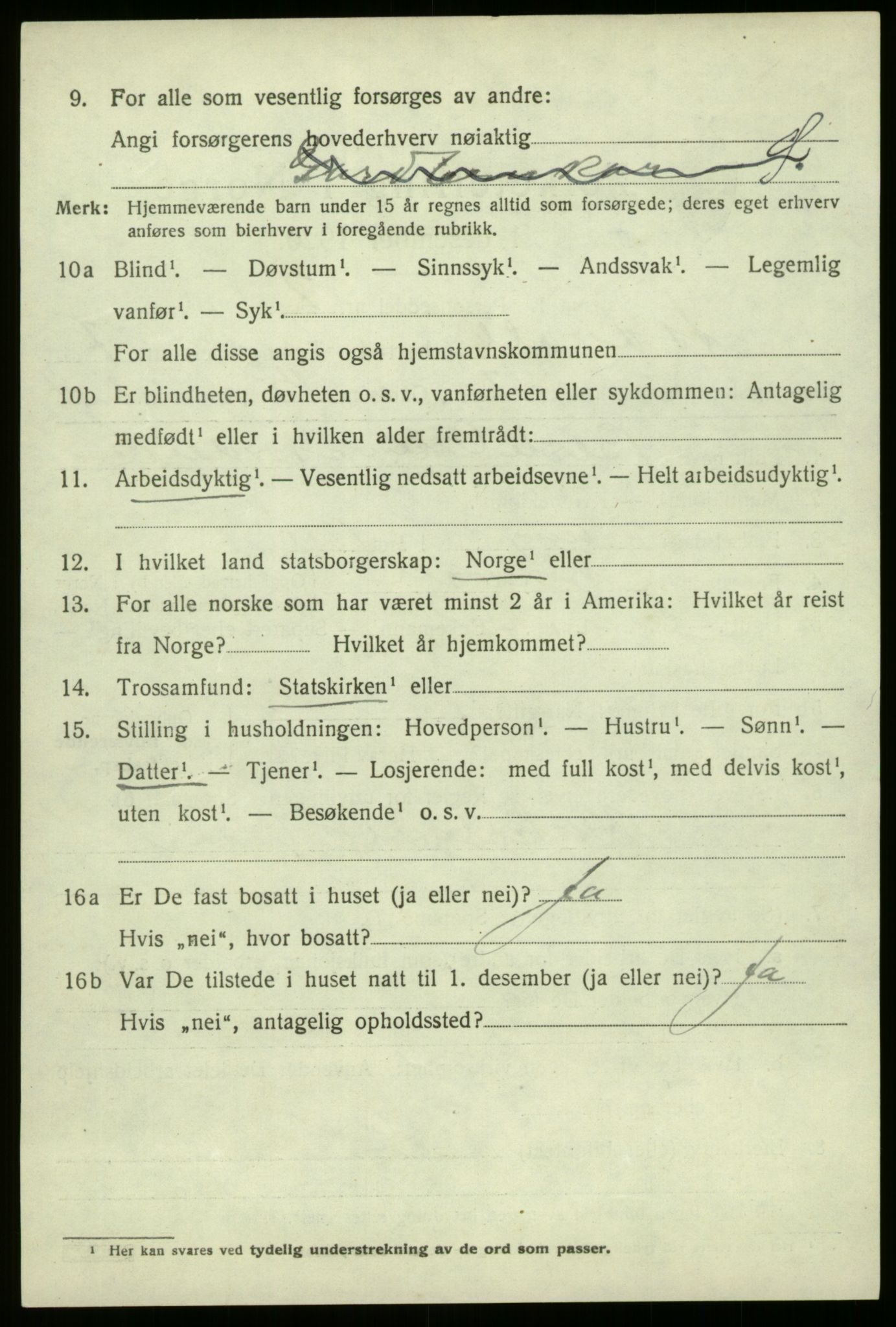 SAB, 1920 census for Askvoll, 1920, p. 3275