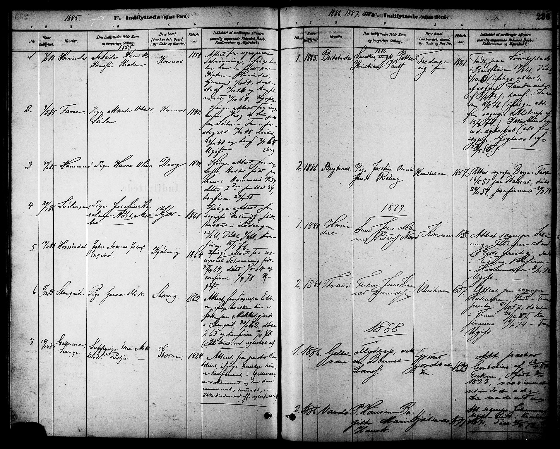 Ministerialprotokoller, klokkerbøker og fødselsregistre - Nordland, AV/SAT-A-1459/861/L0868: Parish register (official) no. 861A03, 1879-1889, p. 236