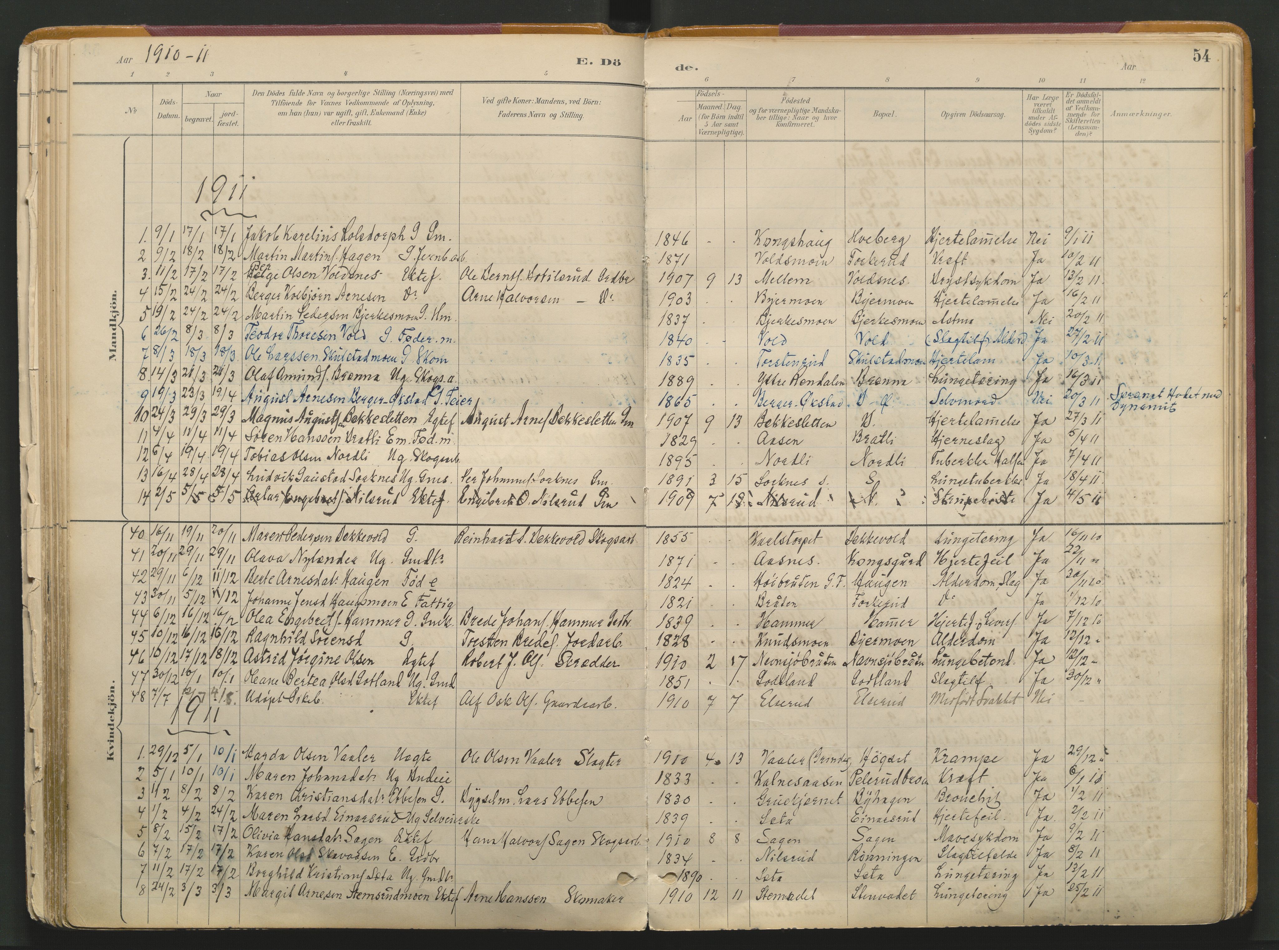 Grue prestekontor, SAH/PREST-036/H/Ha/Haa/L0017: Parish register (official) no. 17, 1892-1936, p. 54