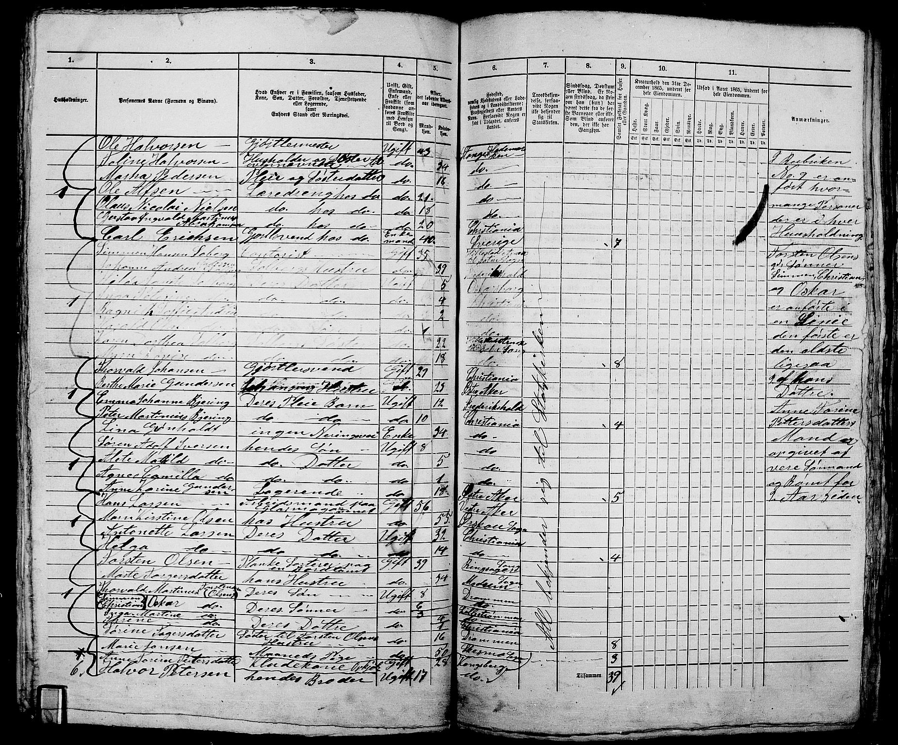 RA, 1865 census for Kristiania, 1865, p. 1348