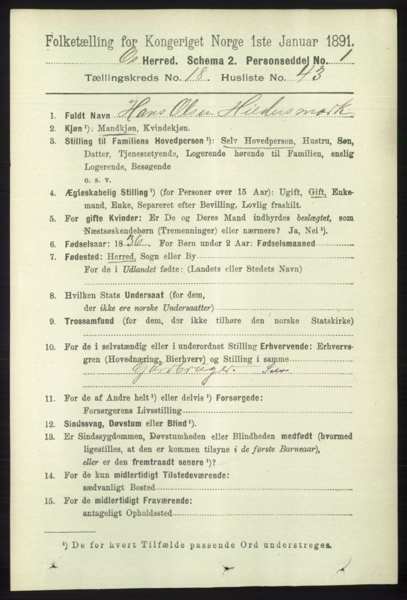 RA, 1891 census for 1243 Os, 1891, p. 4156