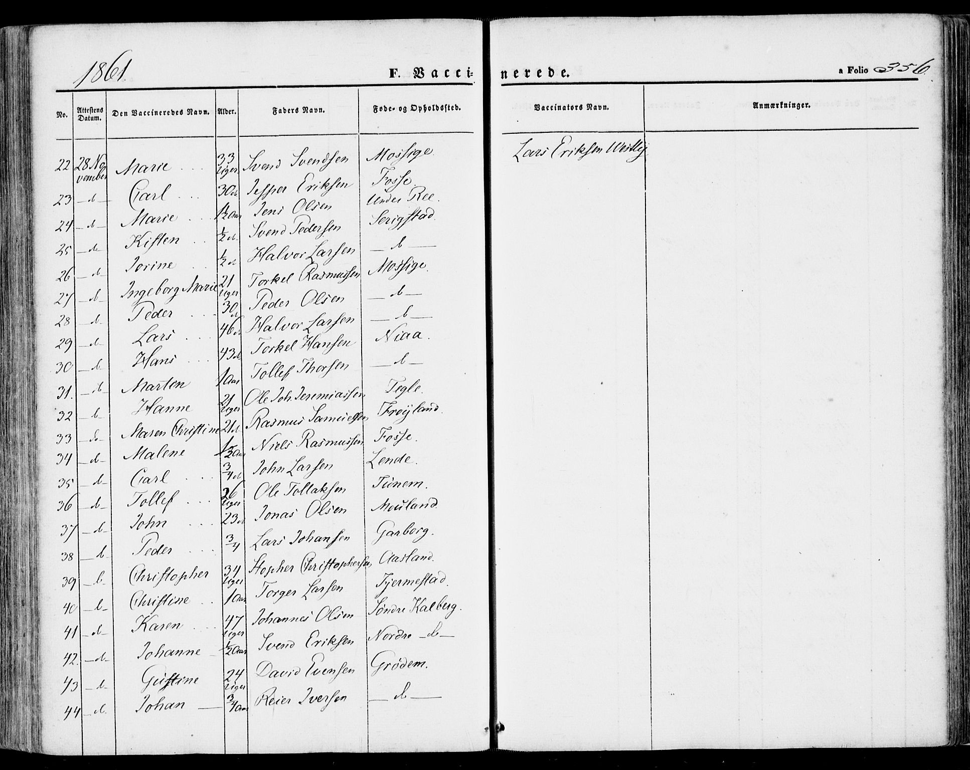 Lye sokneprestkontor, SAST/A-101794/001/30BA/L0007: Parish register (official) no. A 6, 1856-1871, p. 356