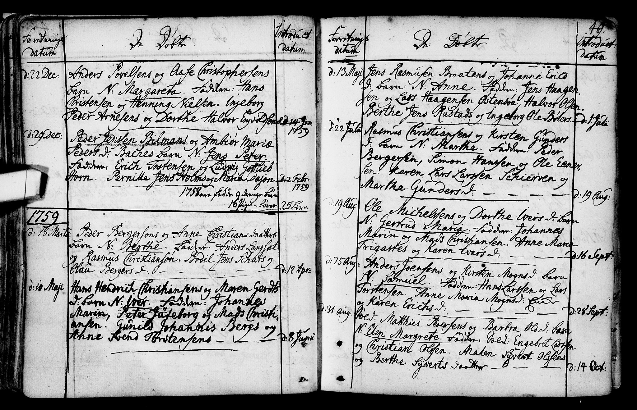 Gamlebyen prestekontor Kirkebøker, SAO/A-10884/F/Fa/L0001: Parish register (official) no. 1, 1734-1818, p. 49