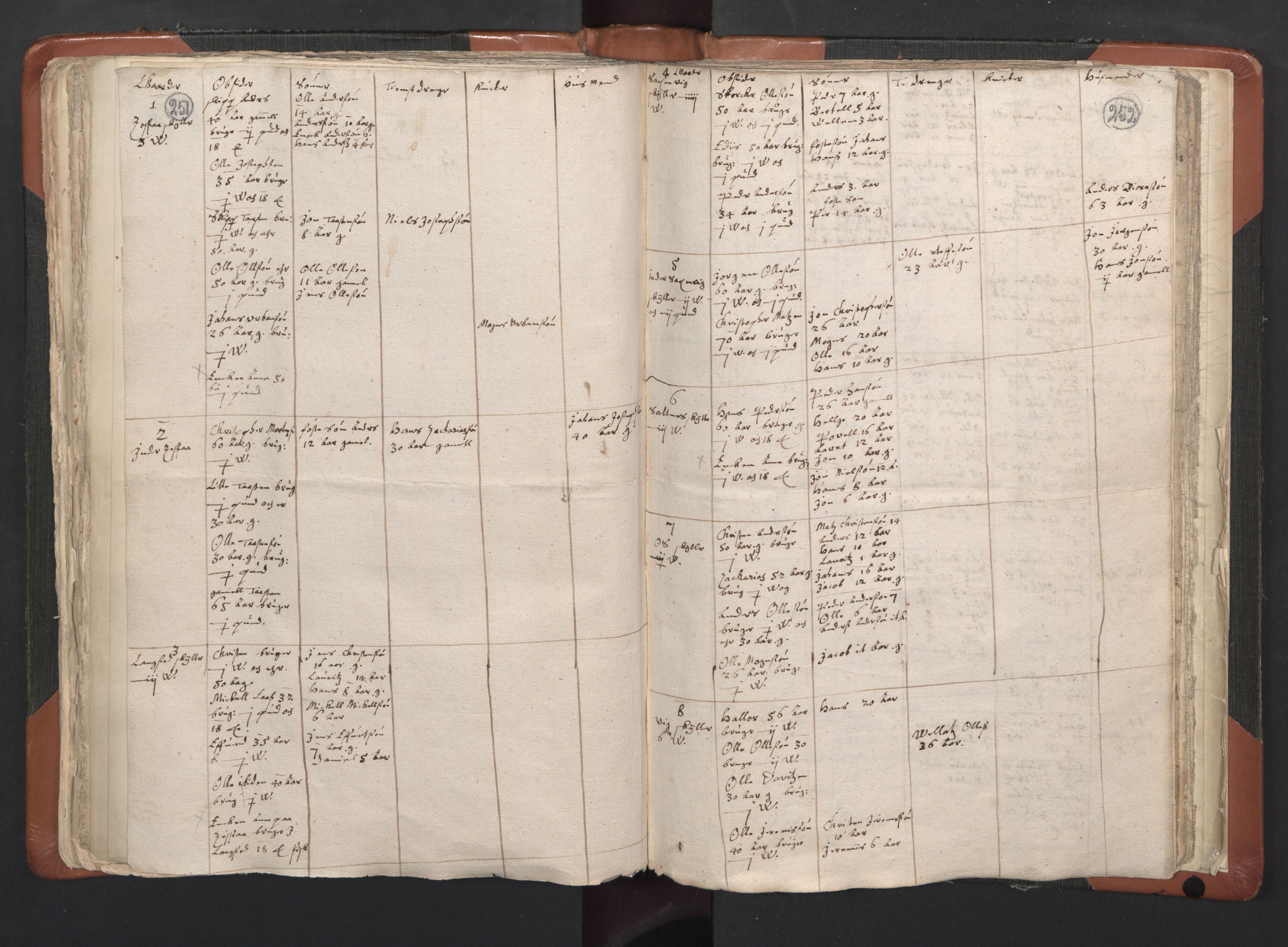 RA, Vicar's Census 1664-1666, no. 35: Helgeland deanery and Salten deanery, 1664-1666, p. 251-252