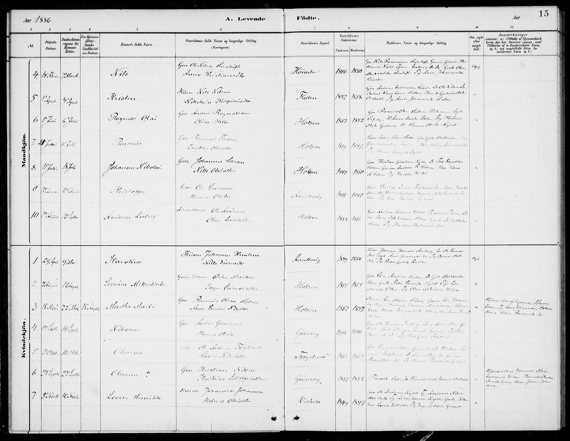 Førde sokneprestembete, SAB/A-79901/H/Haa/Haac/L0001: Parish register (official) no. C  1, 1881-1920, p. 15