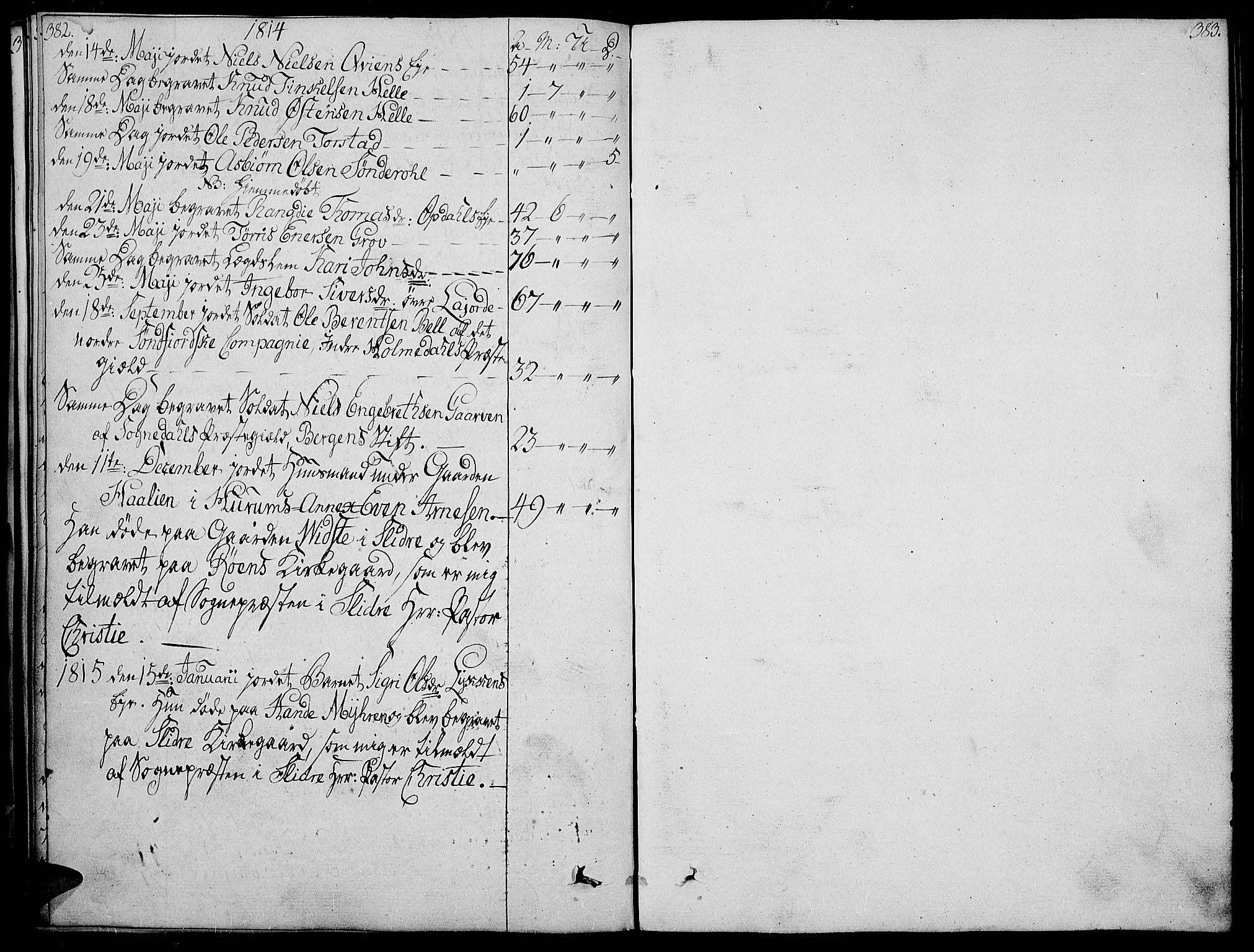Vang prestekontor, Valdres, SAH/PREST-140/H/Ha/L0003: Parish register (official) no. 3, 1809-1831, p. 382-383