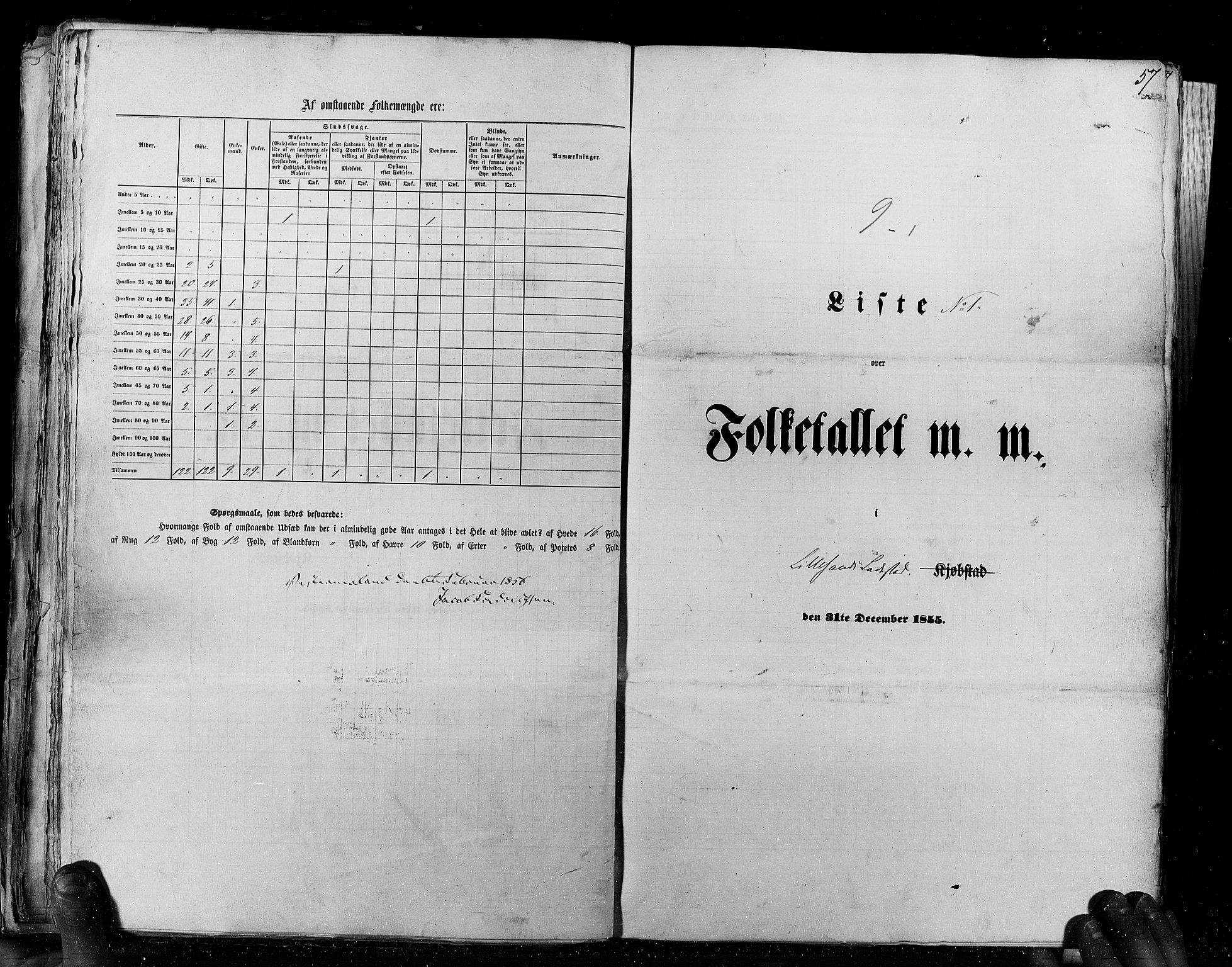 RA, Census 1855, vol. 8: Risør-Vadsø, 1855, p. 57