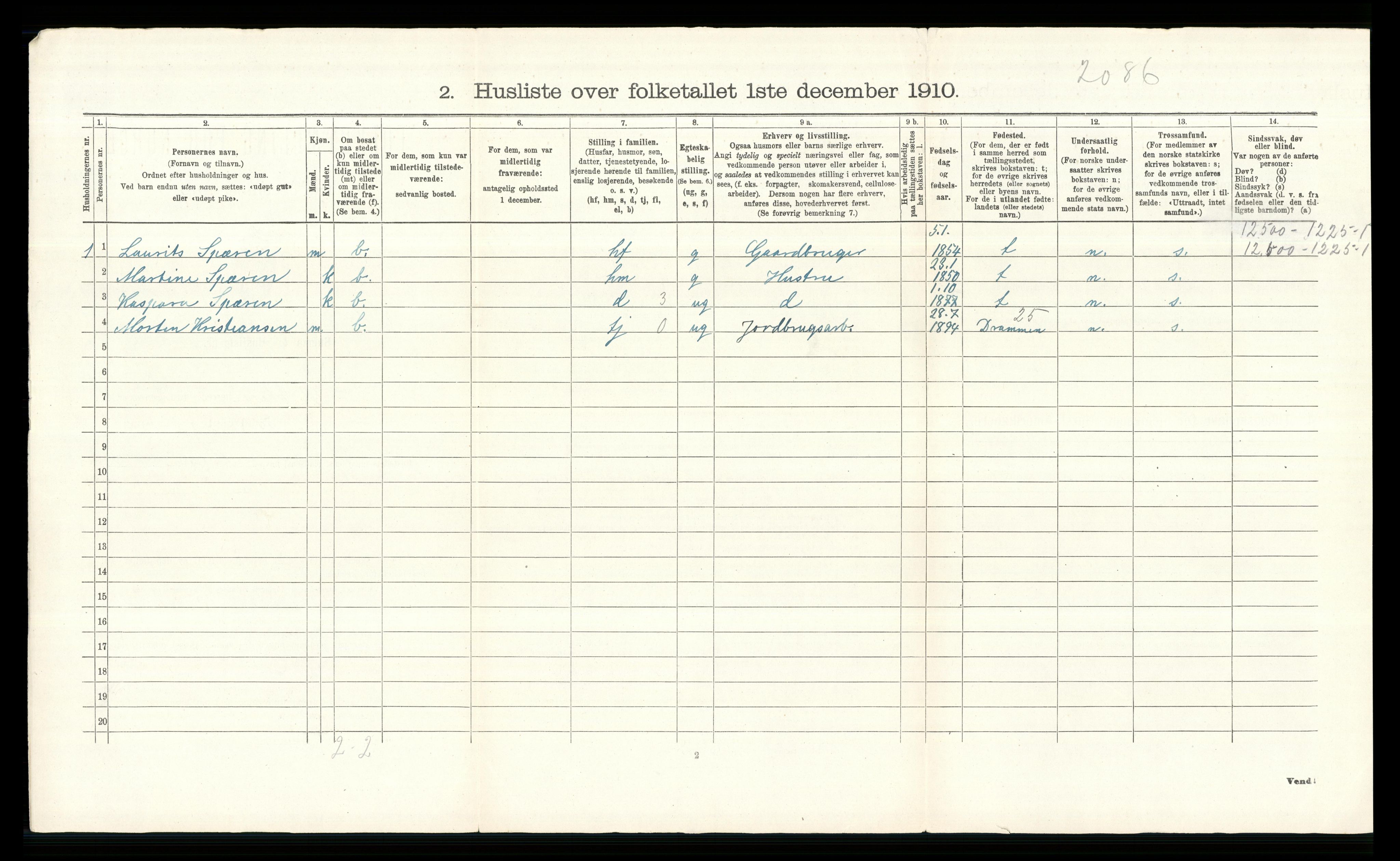 RA, 1910 census for Øvre Eiker, 1910, p. 716